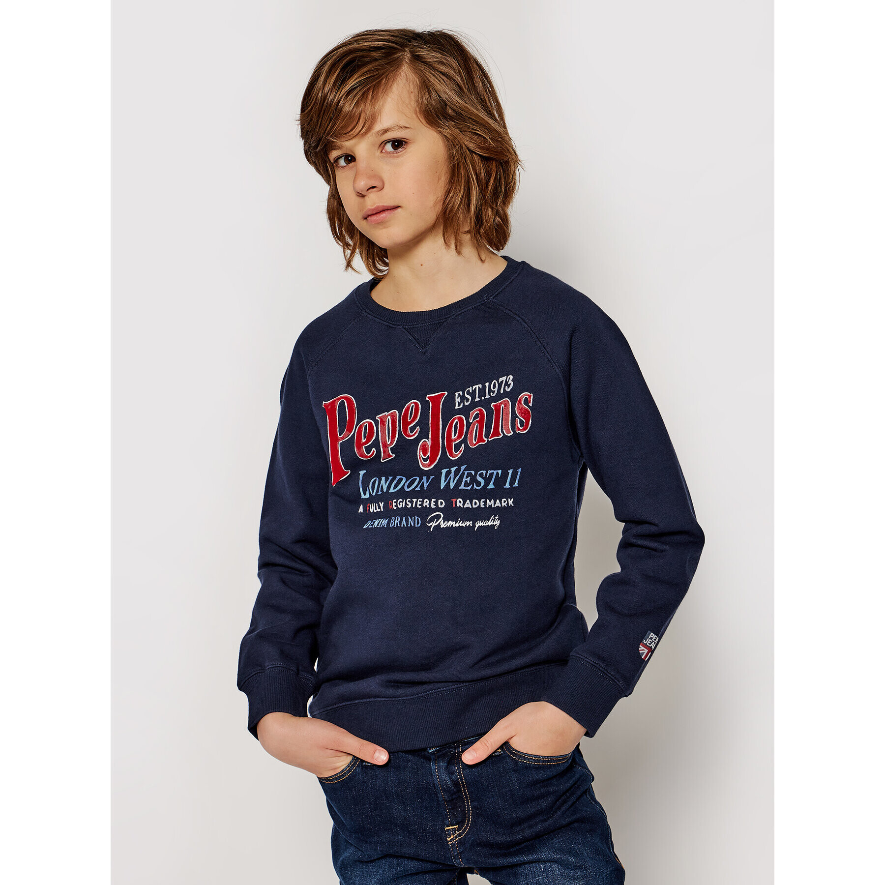 Pepe Jeans Pulóver Arthur PB581260 Sötétkék Regular Fit - Pepit.hu