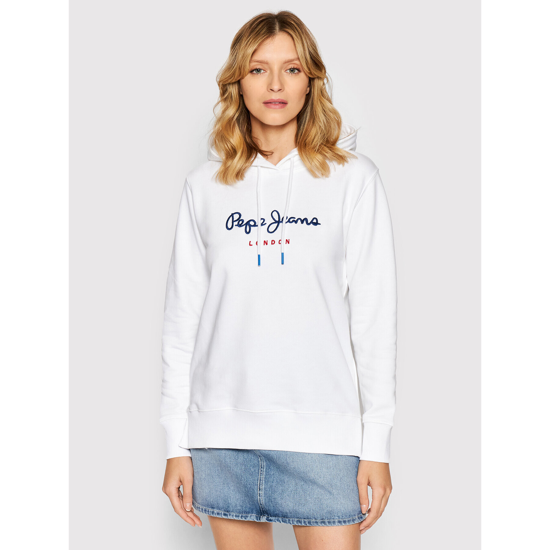 Pepe Jeans Pulóver Calista PL581190 Fehér Regular Fit - Pepit.hu