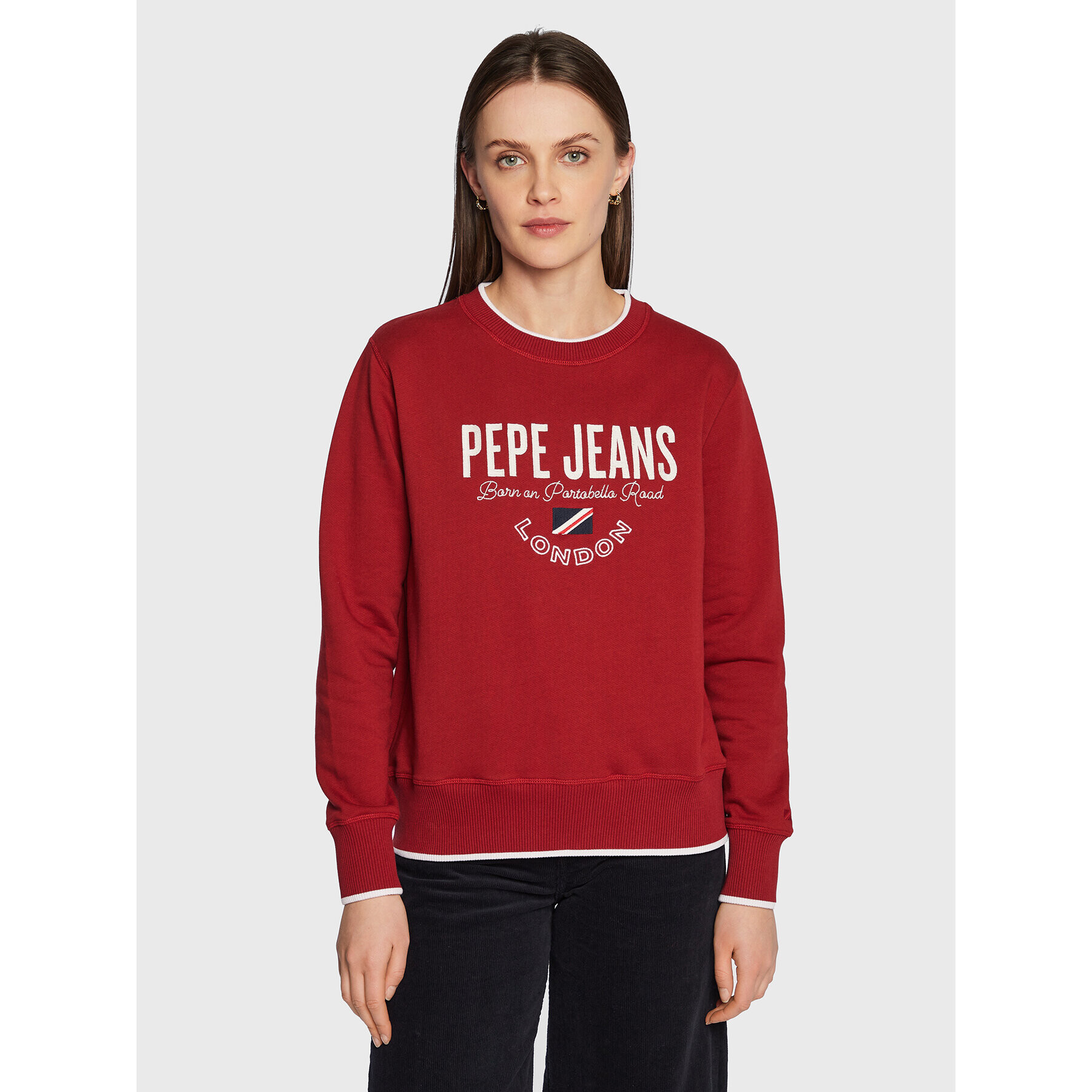 Pepe Jeans Pulóver Charline PL581245 Piros Regular Fit - Pepit.hu