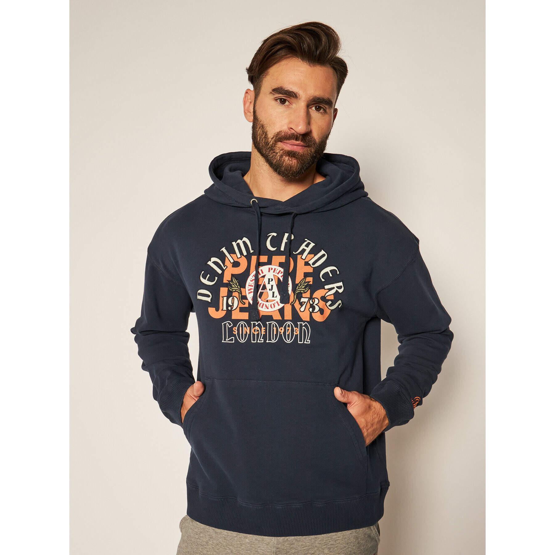 Pepe Jeans Pulóver Iggy PM581829 Sötétkék Regular Fit - Pepit.hu