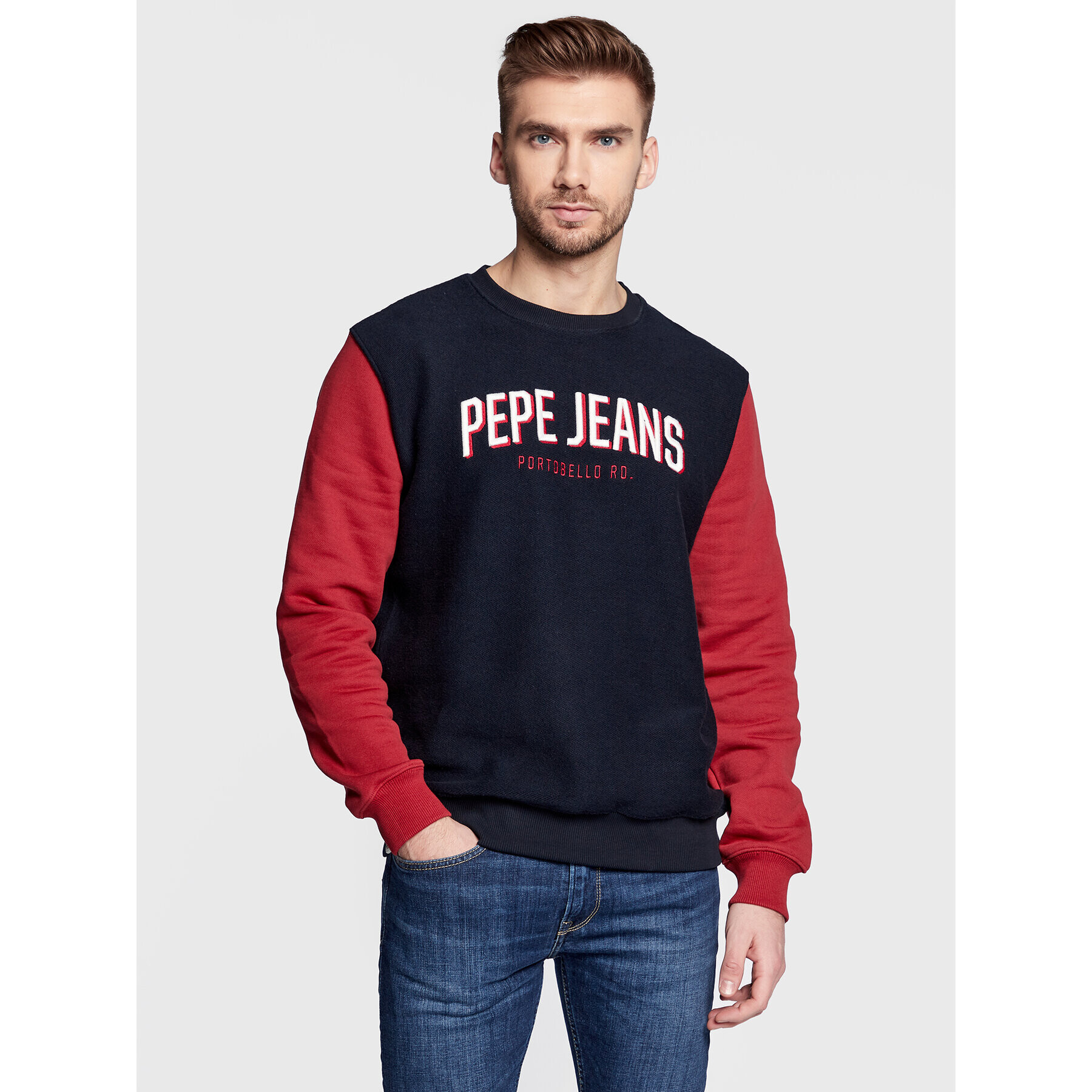 Pepe Jeans Pulóver Perseus PM582262 Sötétkék Regular Fit - Pepit.hu