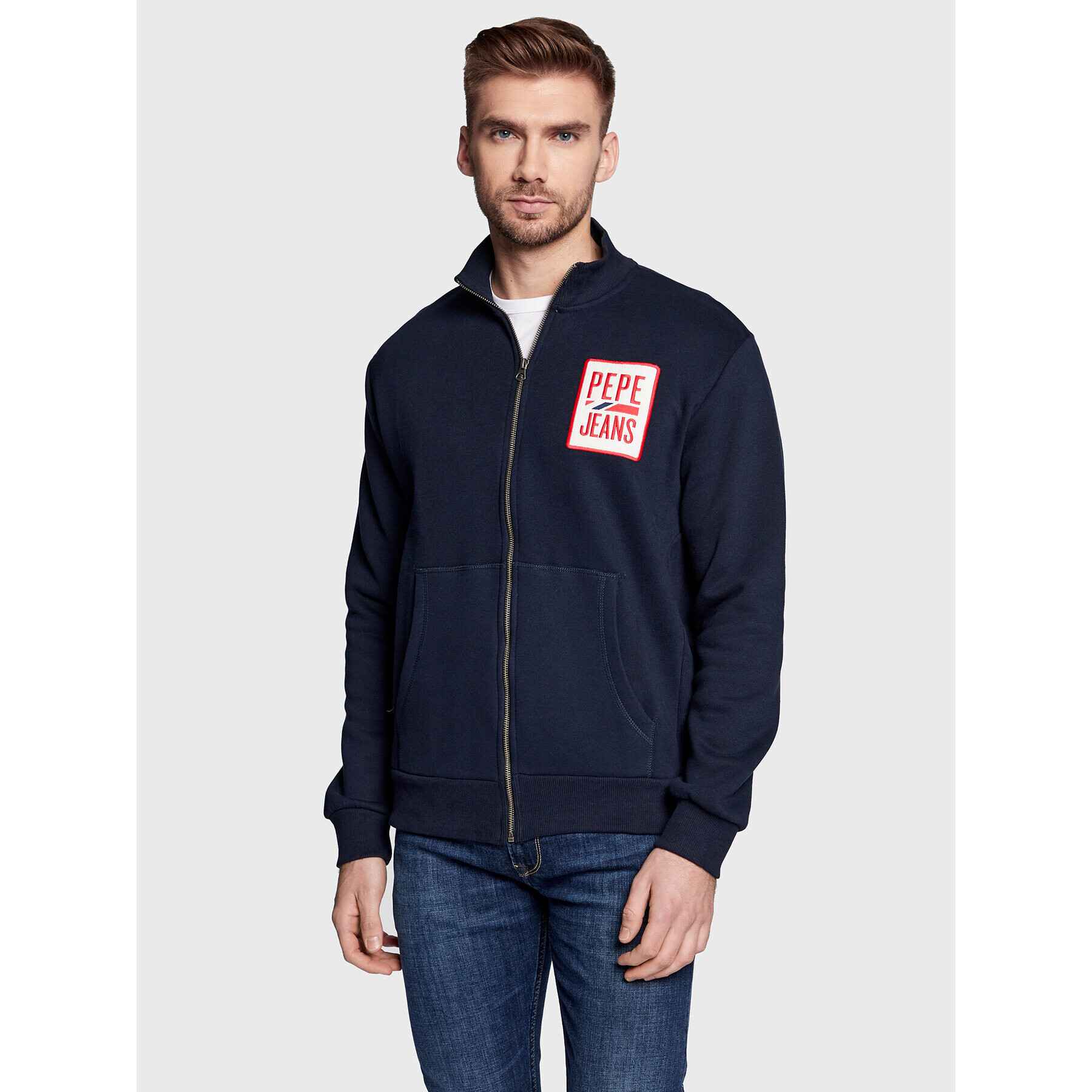 Pepe Jeans Pulóver Prescott PM582280 Sötétkék Regular Fit - Pepit.hu