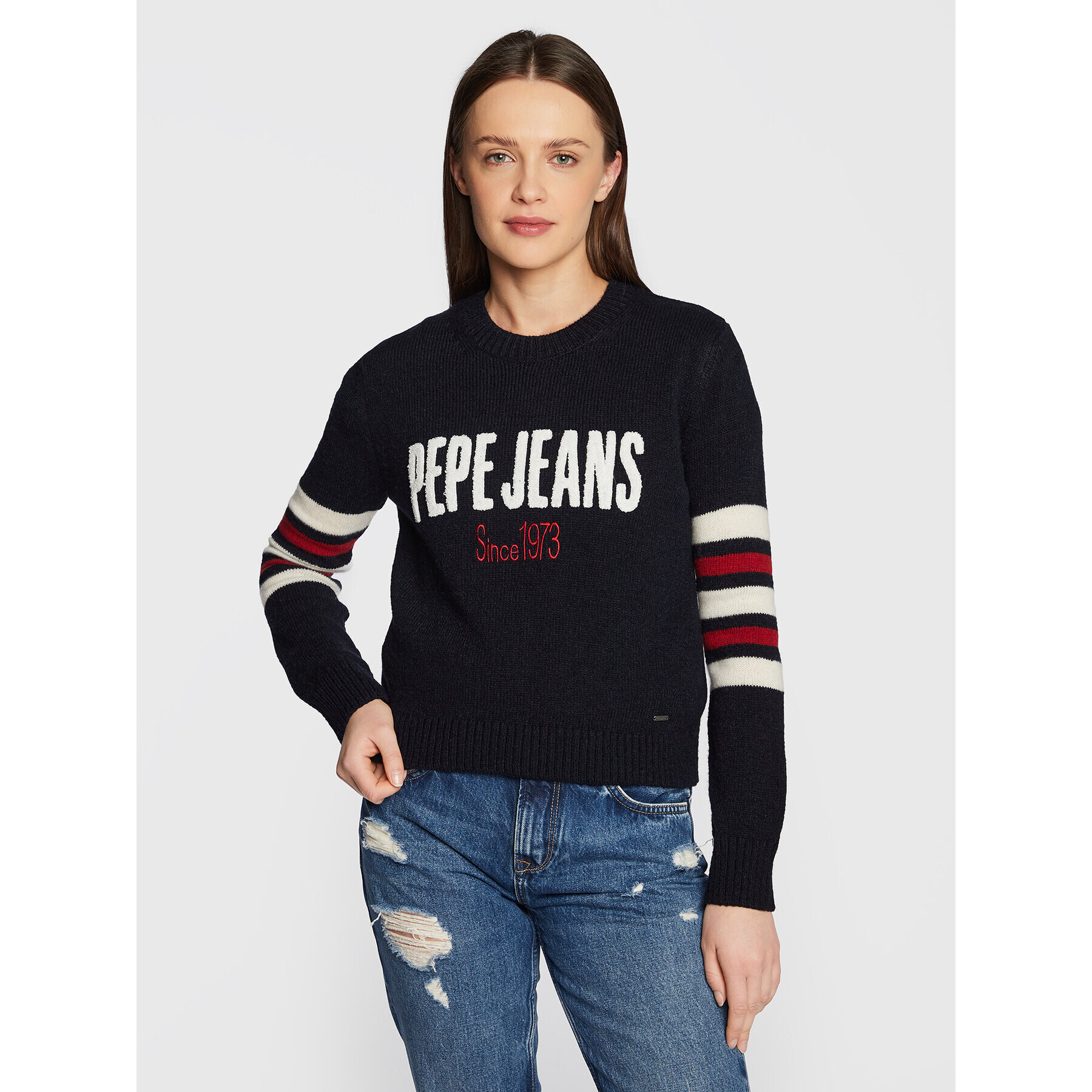 Pepe Jeans Sweater Bobby PL701905 Sötétkék Regular Fit - Pepit.hu