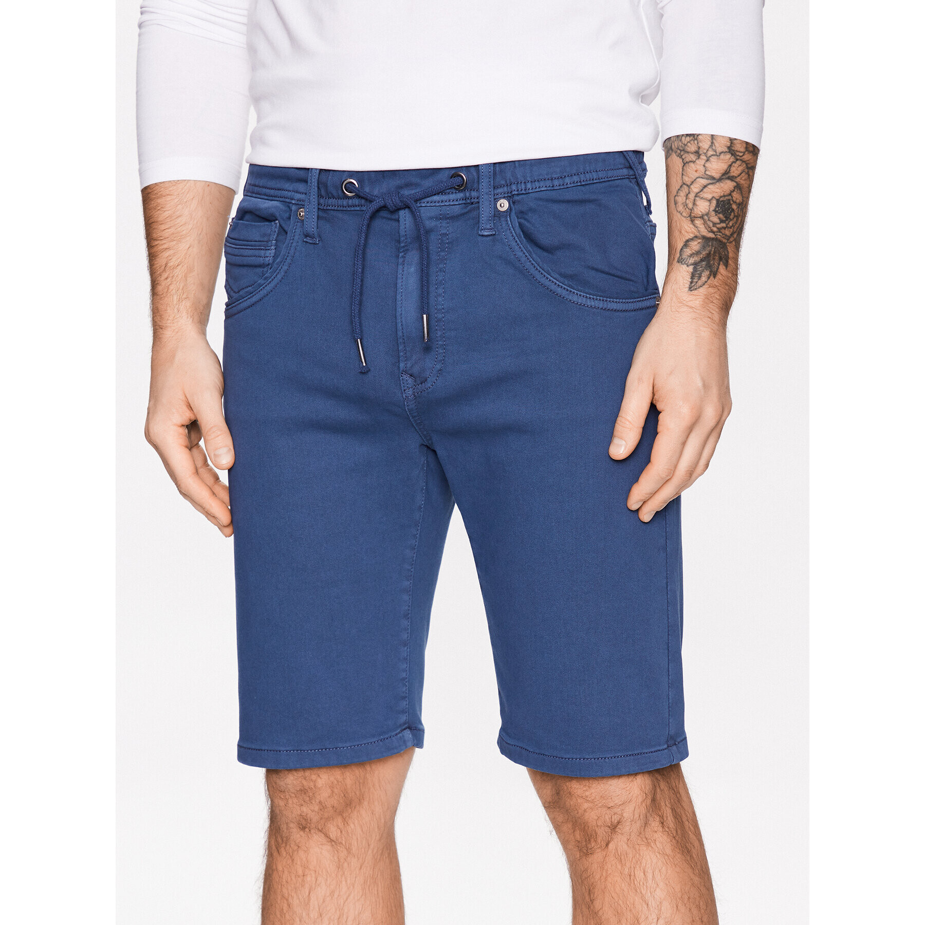 Pepe Jeans Szövet rövidnadrág Jagger Short PM800920 Kék Slim Fit - Pepit.hu