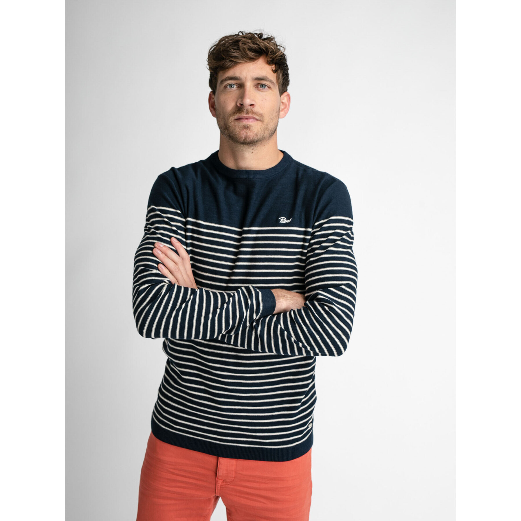 Petrol Industries Sweater M-1030-KWR201 Kék Regular Fit - Pepit.hu