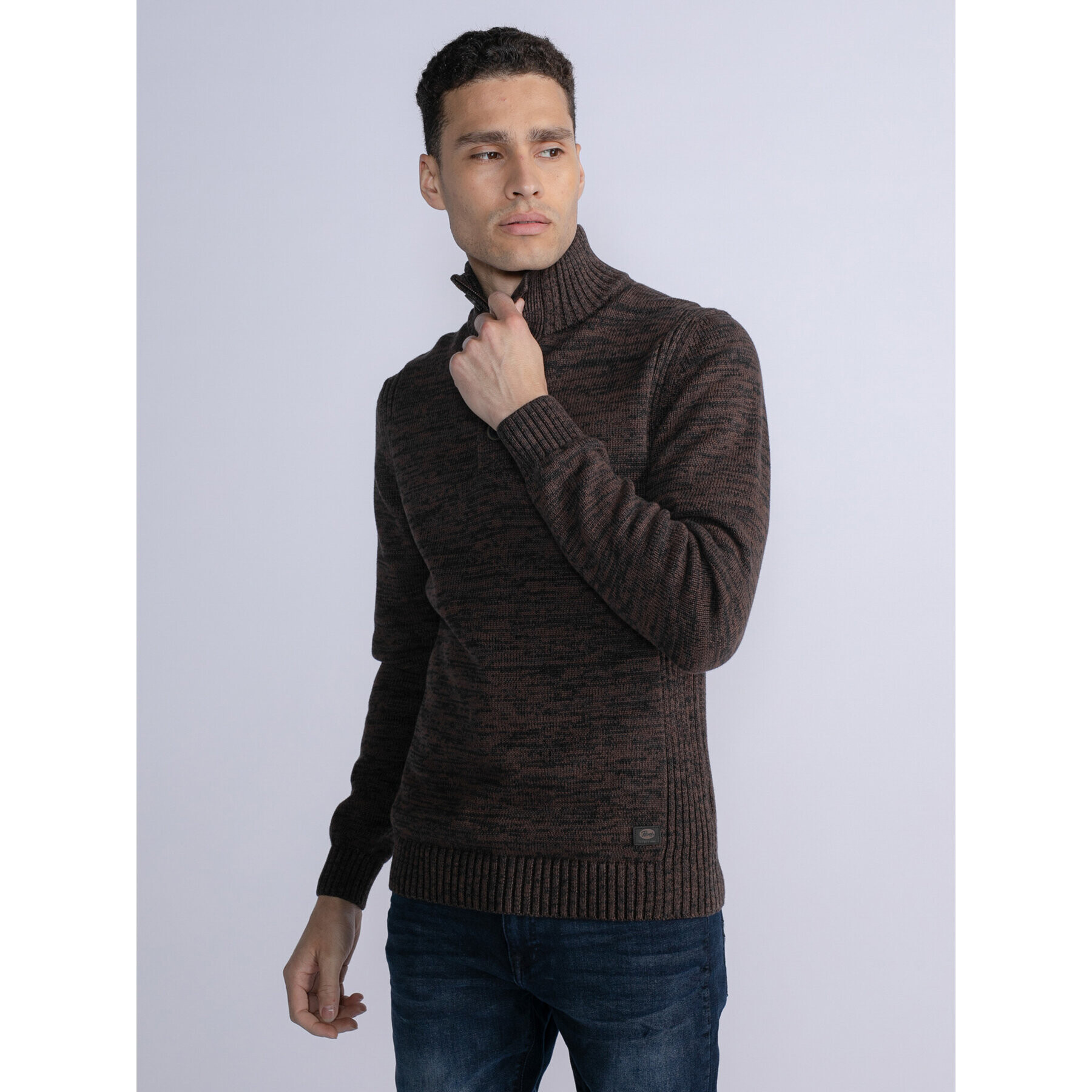 Petrol Industries Sweater M-3030-KWC206 Barna Regular Fit - Pepit.hu