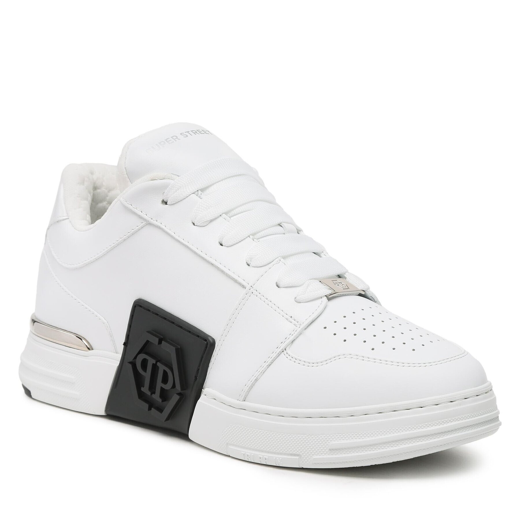 PHILIPP PLEIN Sportcipő Super Street Lo-Top Sneakers Hexagon SACS USC0459 PLE025N Fehér - Pepit.hu