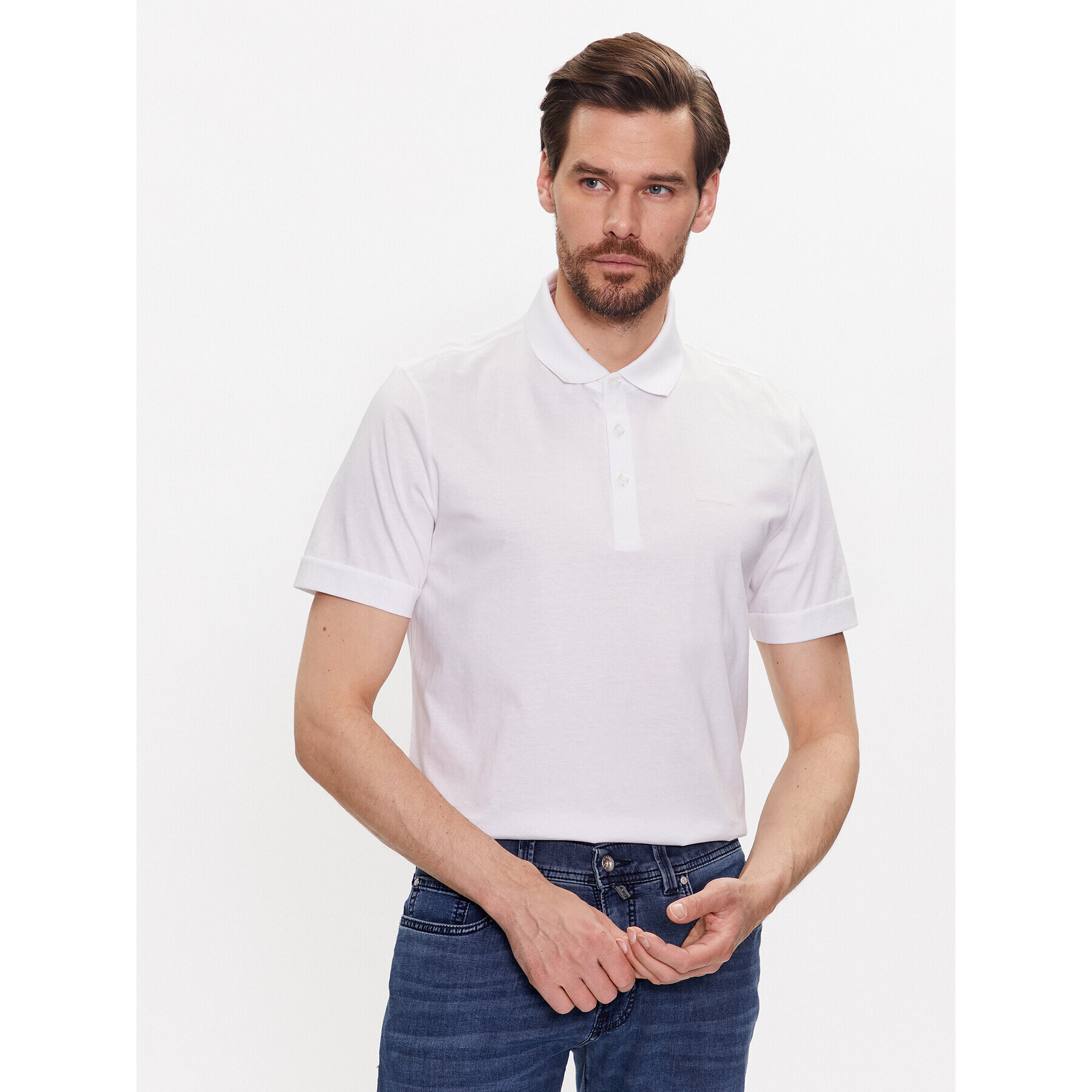 Pierre Cardin Pólóing 20584/000/2034 Fehér Modern Fit - Pepit.hu