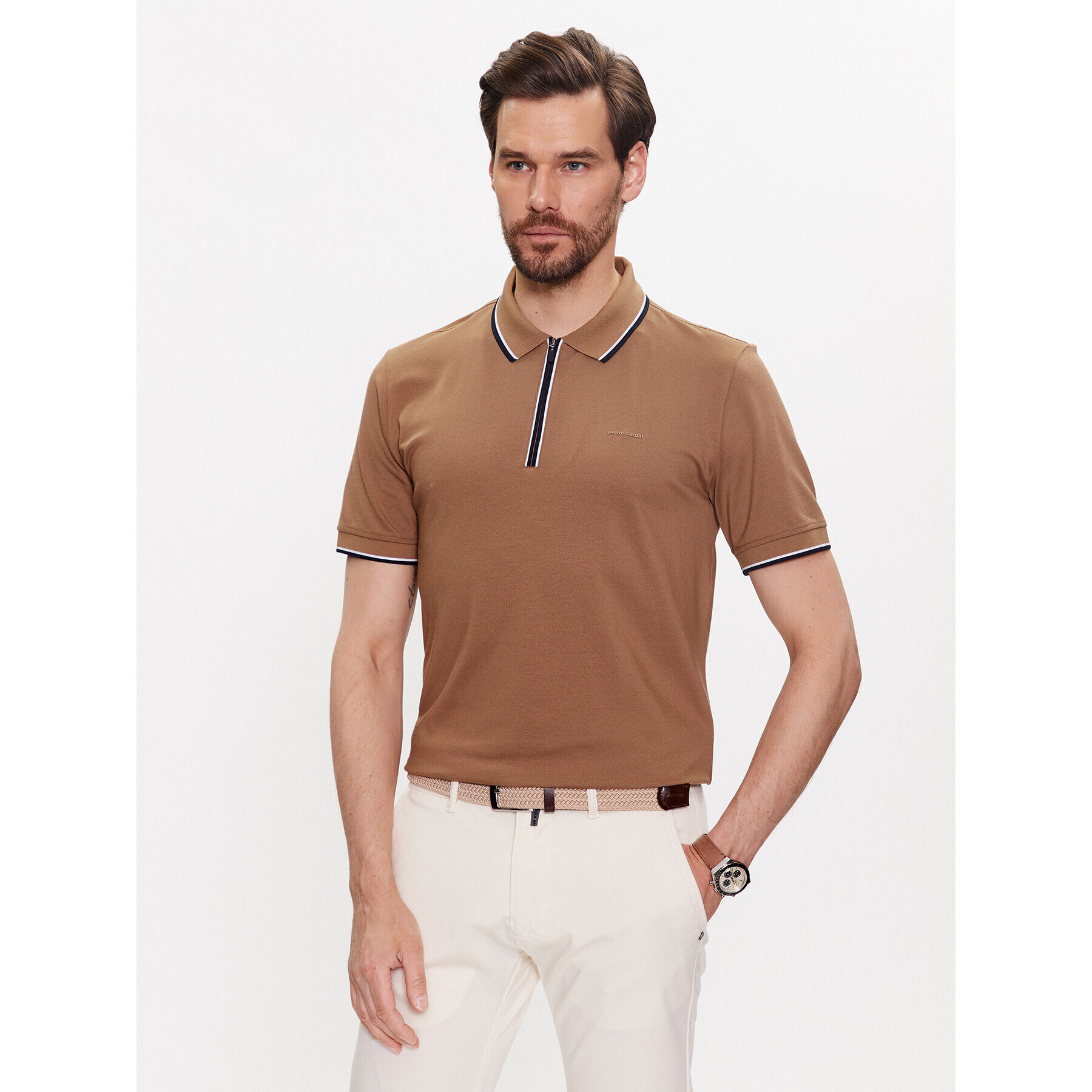 Pierre Cardin Pólóing 20685/000/2050 Bézs Modern Fit - Pepit.hu