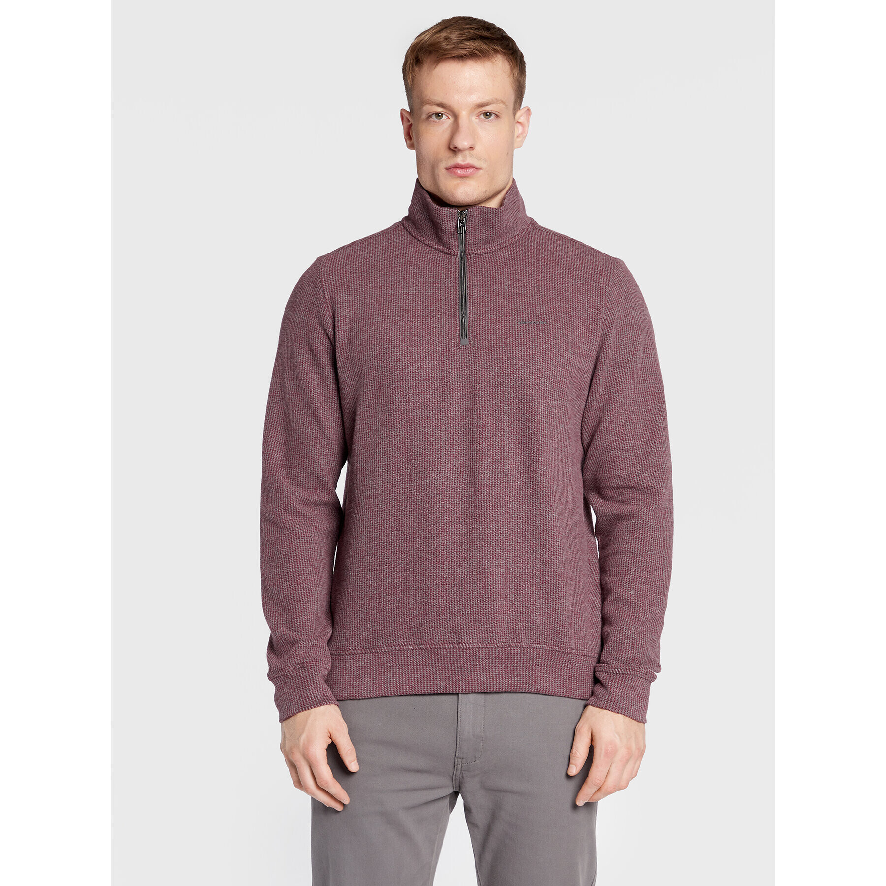 Pierre Cardin Sweater 40112/000/4006 Bordó Regular Fit - Pepit.hu