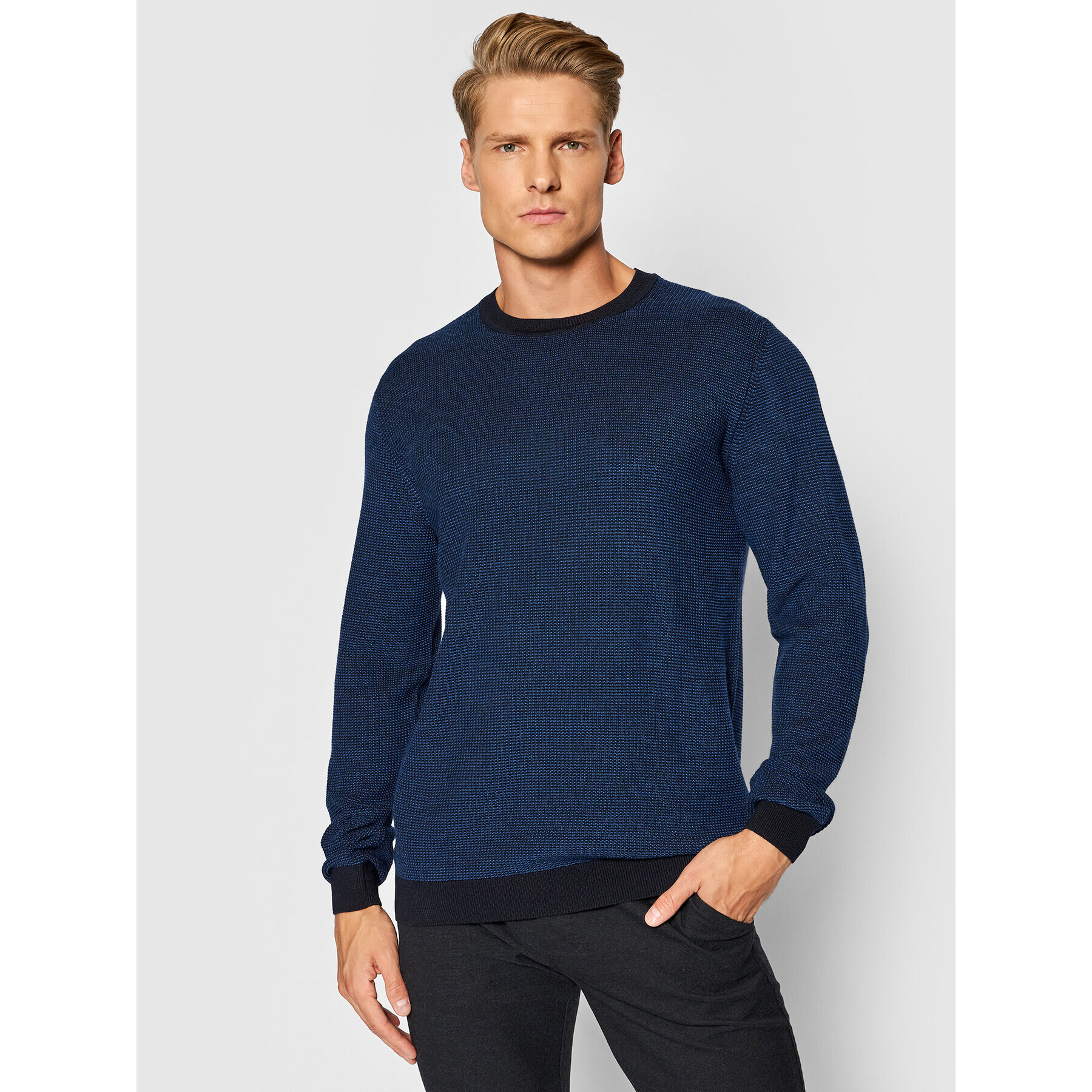 Pierre Cardin Sweater 55400/000/12541 Sötétkék Regular Fit - Pepit.hu