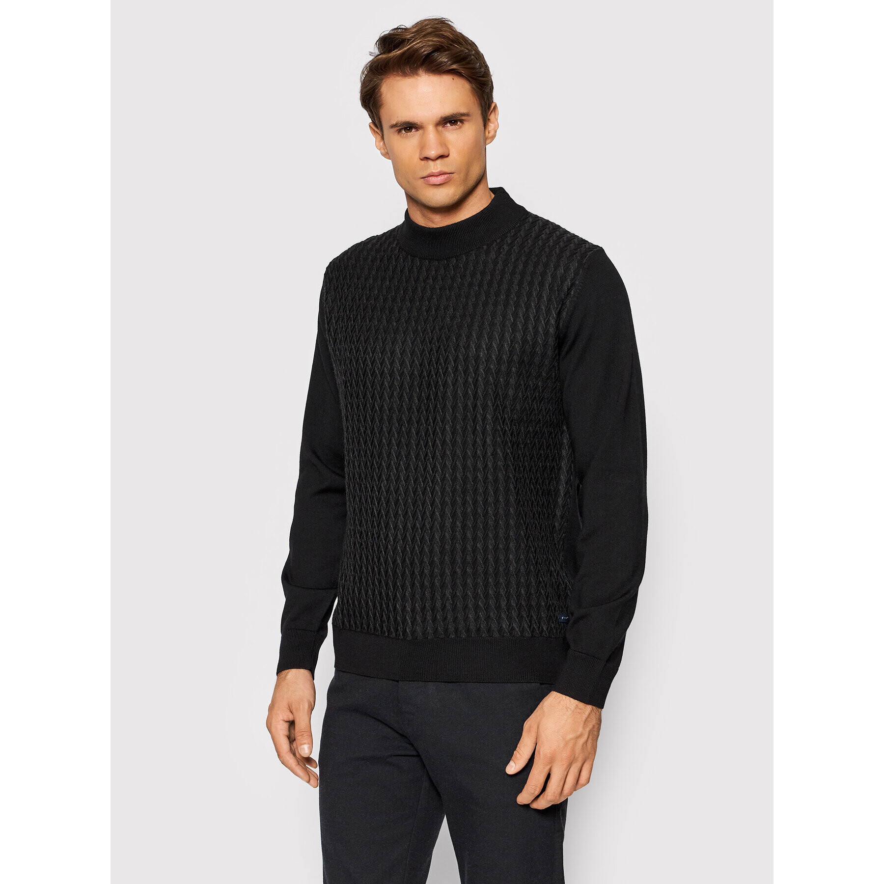 Pierre Cardin Sweater 55422/000/12543 Fekete Regular Fit - Pepit.hu