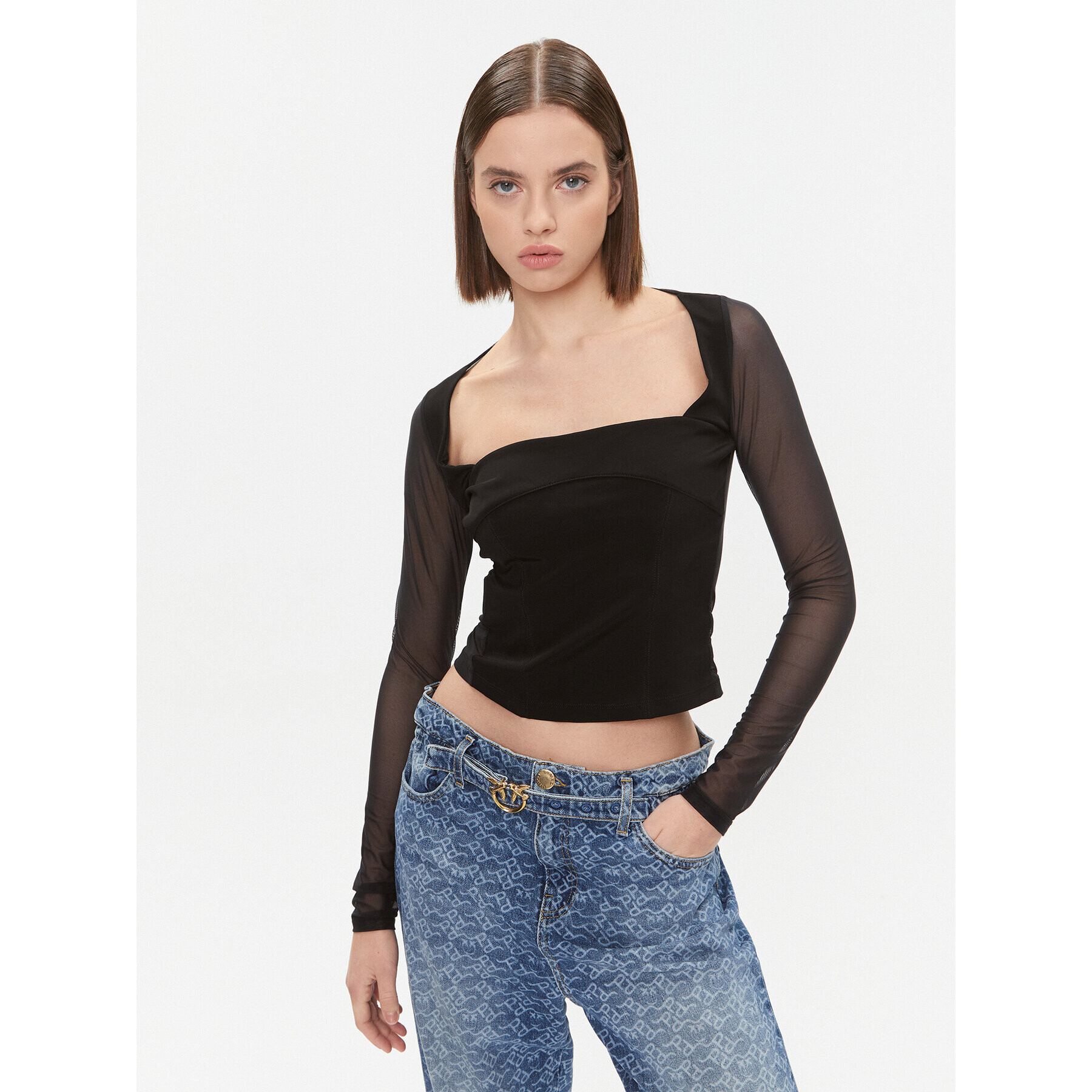 Pinko Blúz Soul 102564 A1EG Fekete Regular Fit - Pepit.hu