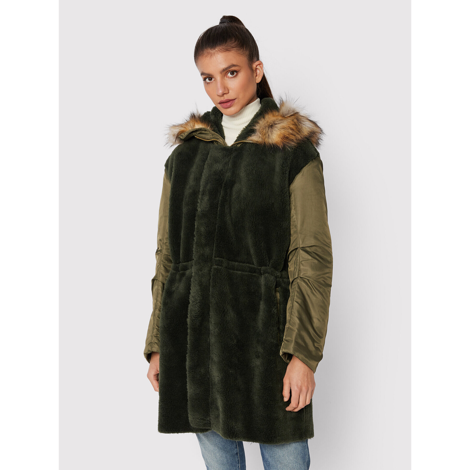 Pinko Parka Paquita 1G17Y3 Y4XS Zöld Regular Fit - Pepit.hu