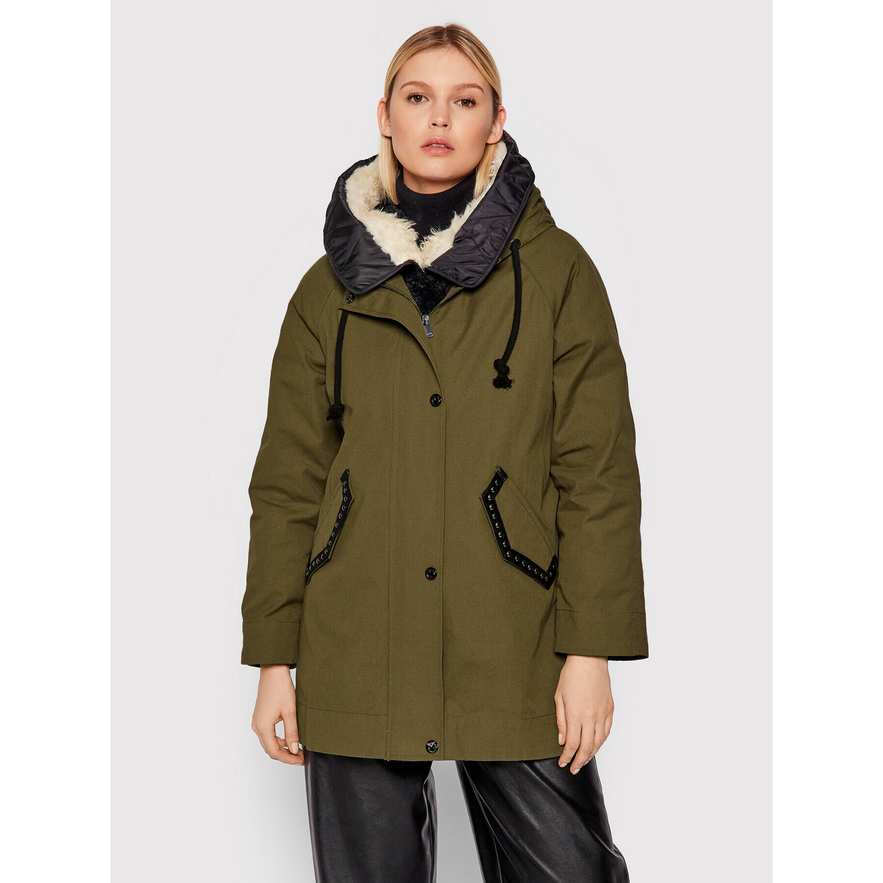 Pinko Parka Tandil 1G16K6 Y7BA Zöld Regular Fit - Pepit.hu