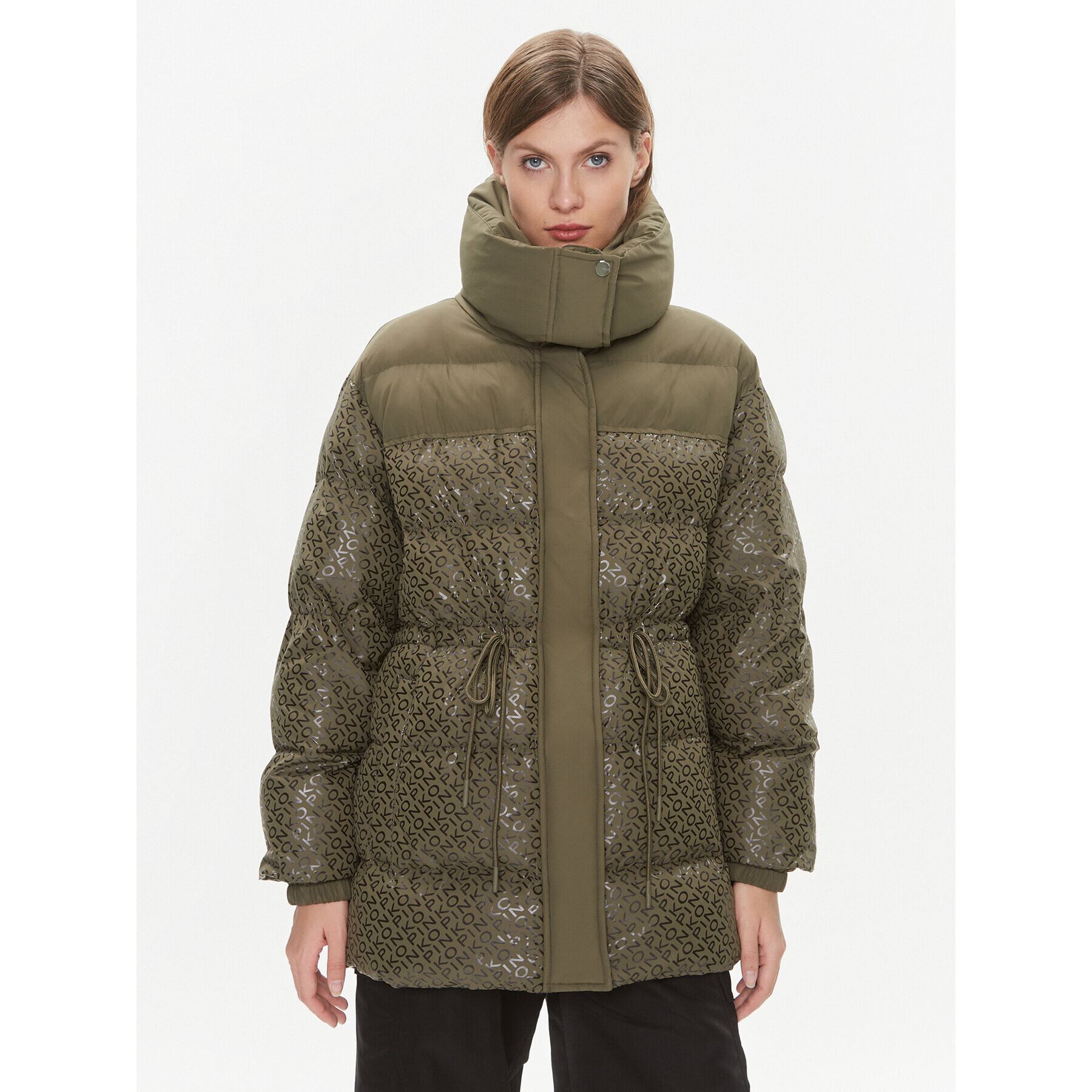 Pinko Pehelykabát Convalida 101641 A127 Khaki Regular Fit - Pepit.hu