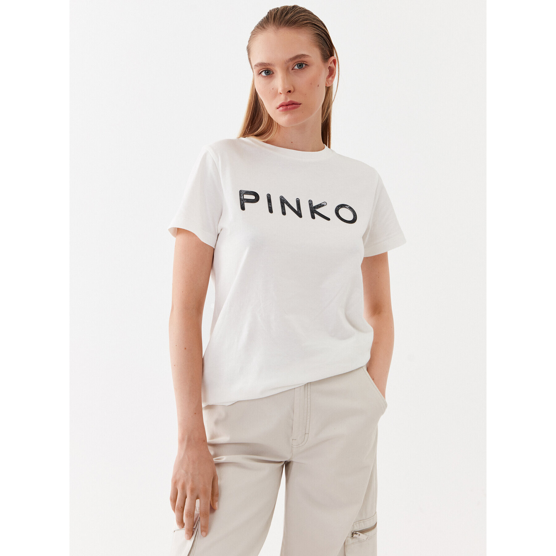 Pinko Póló 101752 A150 Fehér Regular Fit - Pepit.hu