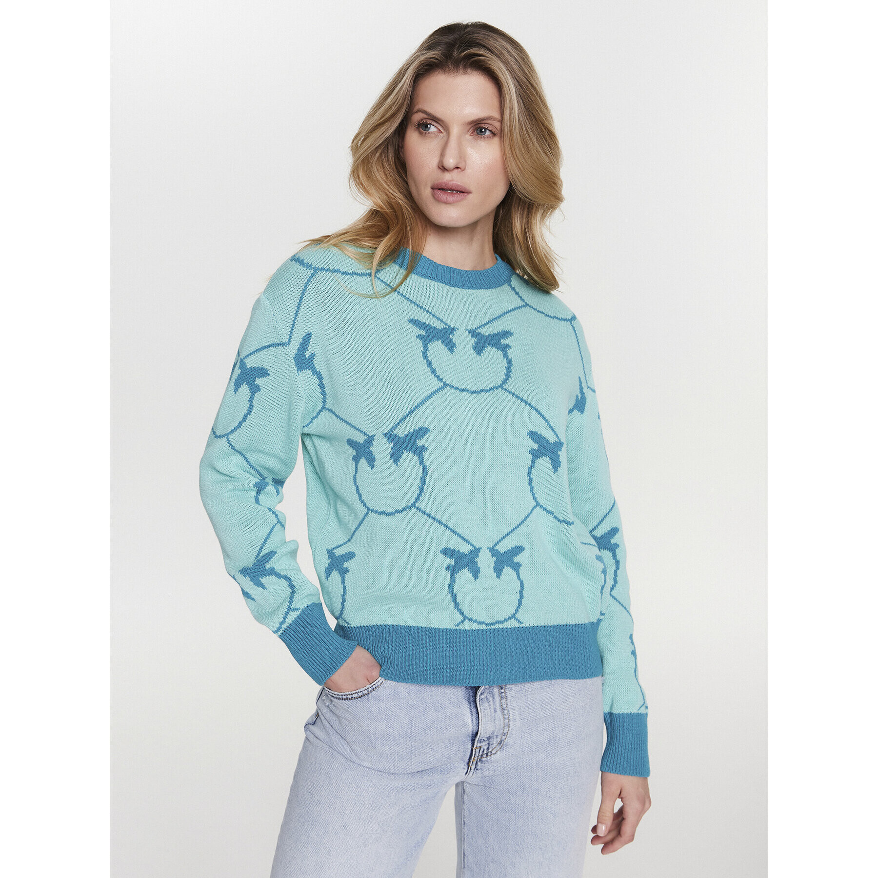 Pinko Sweater Abbey 100304 Kék Regular Fit - Pepit.hu