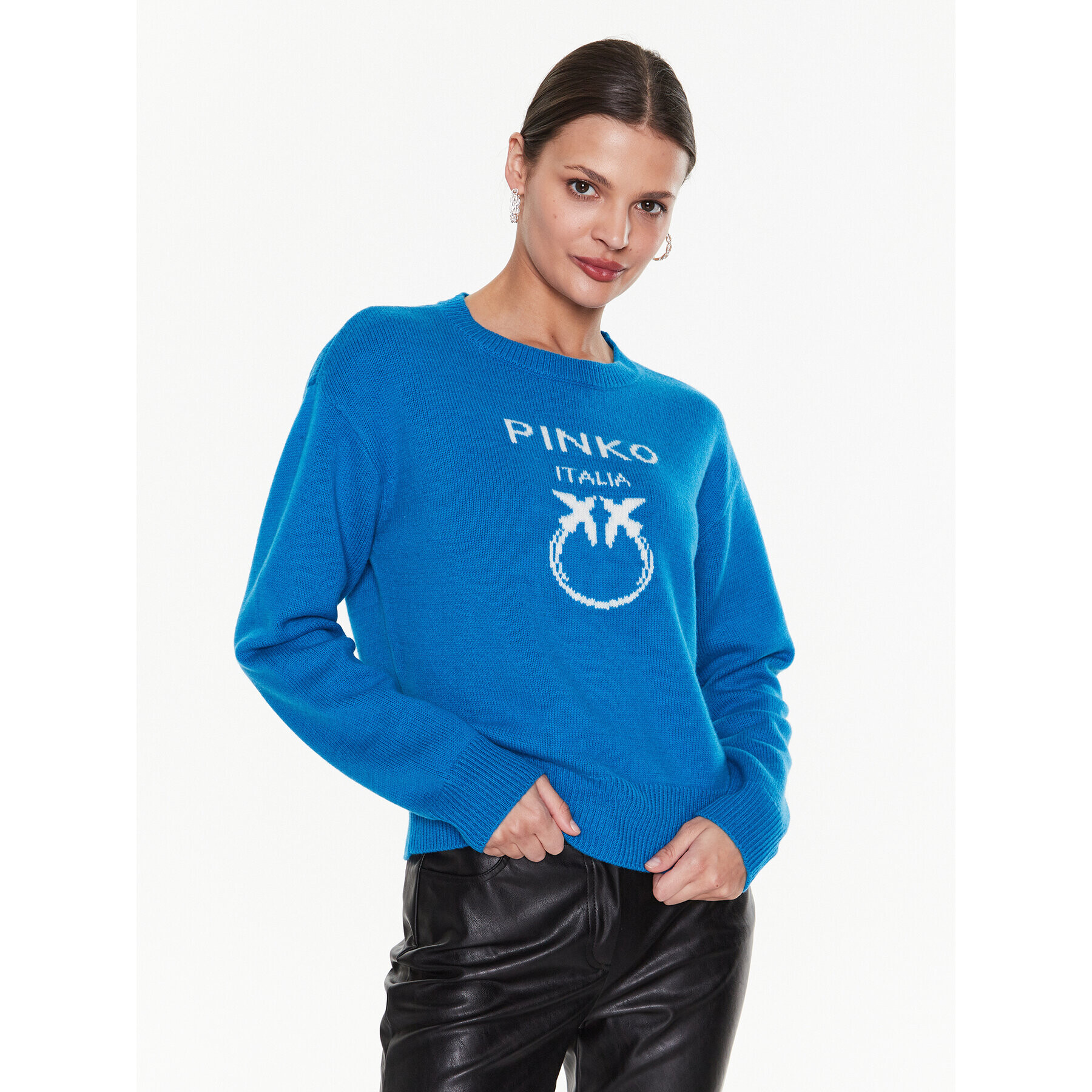 Pinko Sweater Burgos 100414 Y7Z4 Kék Regular Fit - Pepit.hu