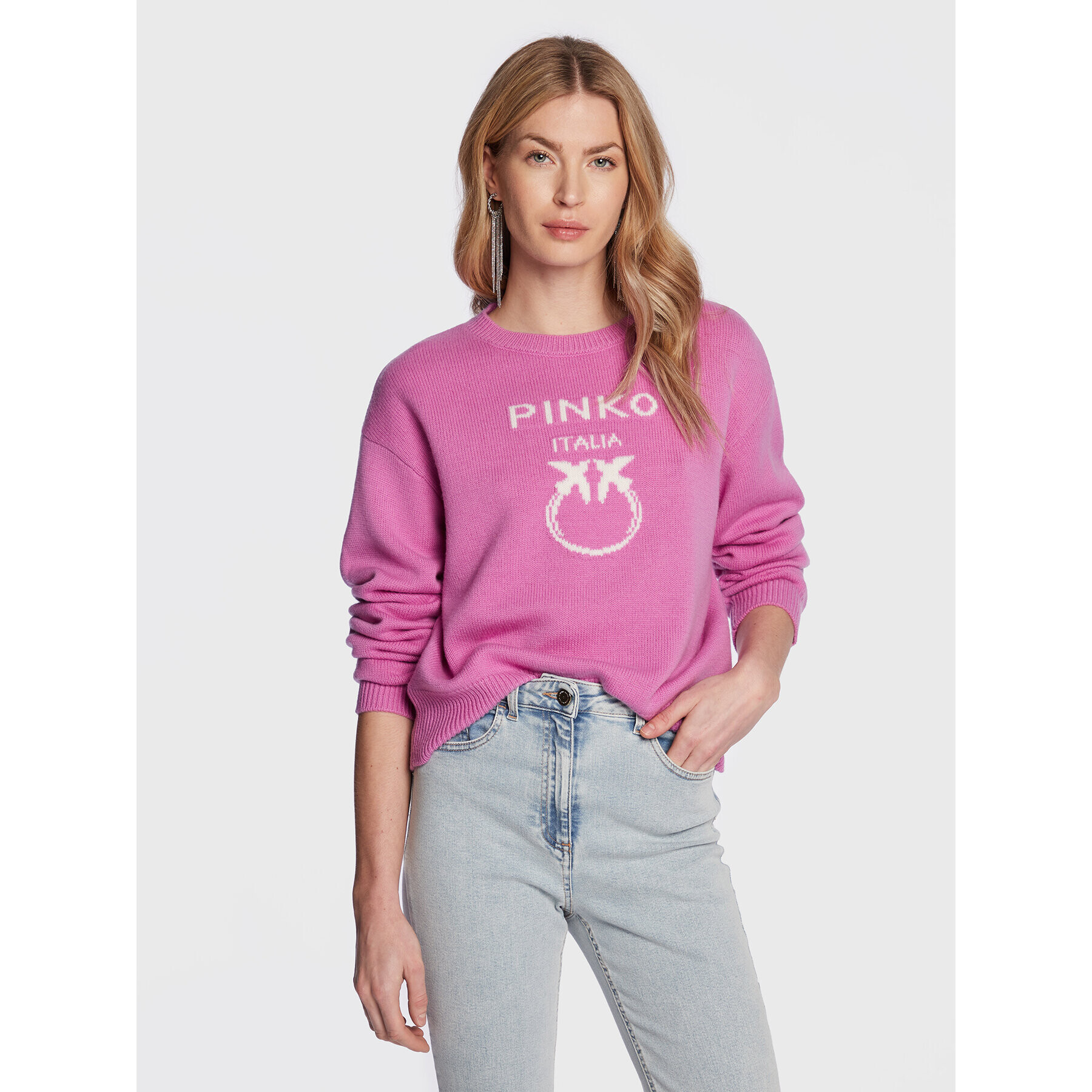 Pinko Sweater Burgos 100414 Y7Z4 Rózsaszín Regular Fit - Pepit.hu