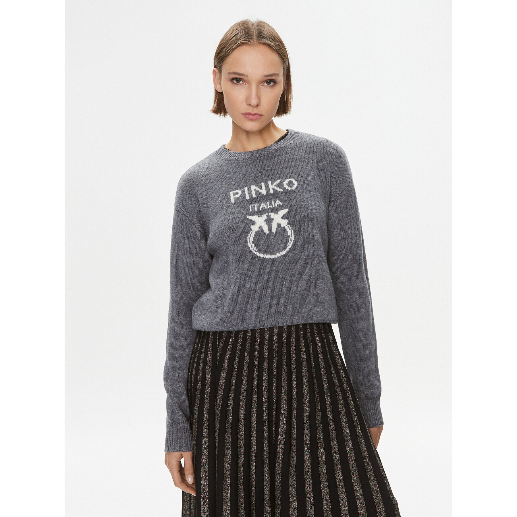 Pinko Sweater Burgos 100414 Y7Z4 Szürke Regular Fit - Pepit.hu