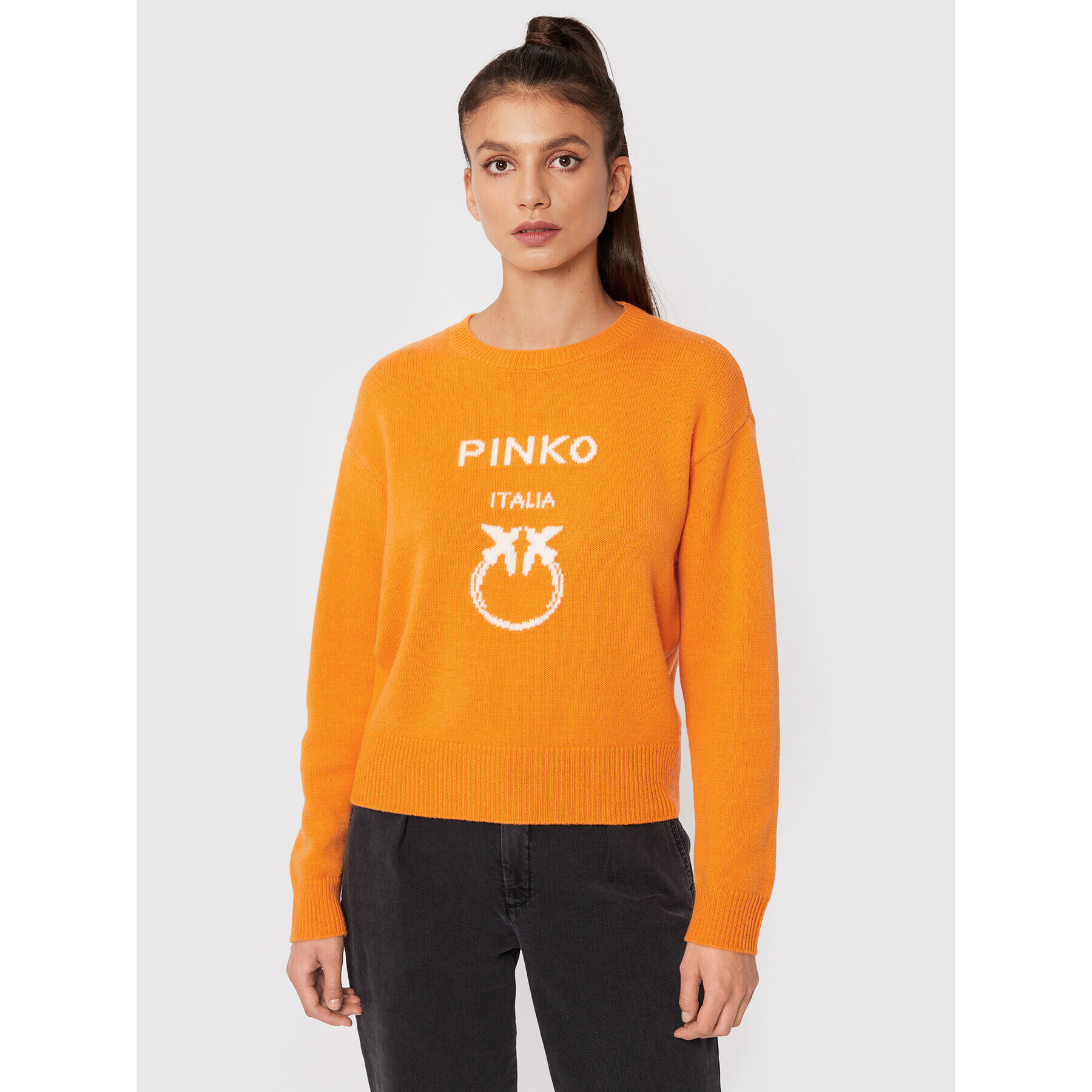 Pinko Sweater Burgos 1G17UC Y7Z4 Narancssárga Regular Fit - Pepit.hu