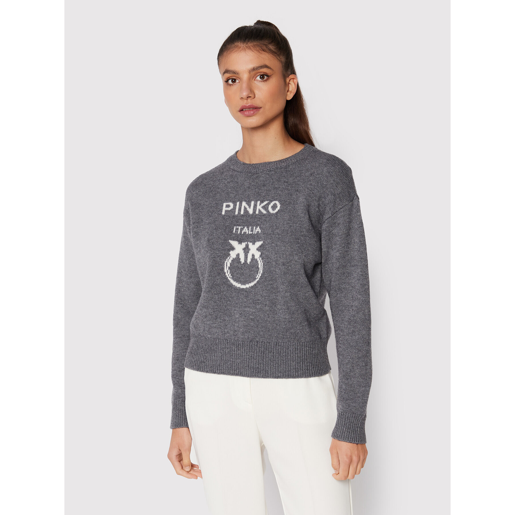 Pinko Sweater Burgos 1G17UC Y7Z4 Szürke Regular Fit - Pepit.hu