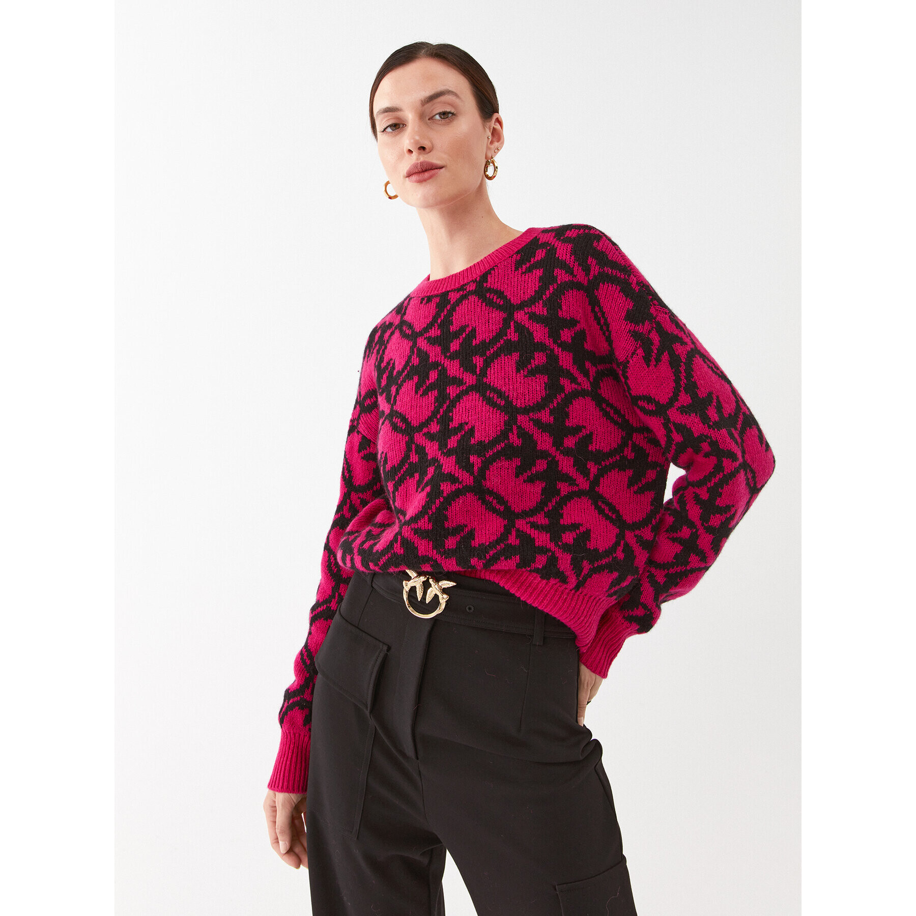 Pinko Sweater Lepre 101574 A11F Rózsaszín Relaxed Fit - Pepit.hu