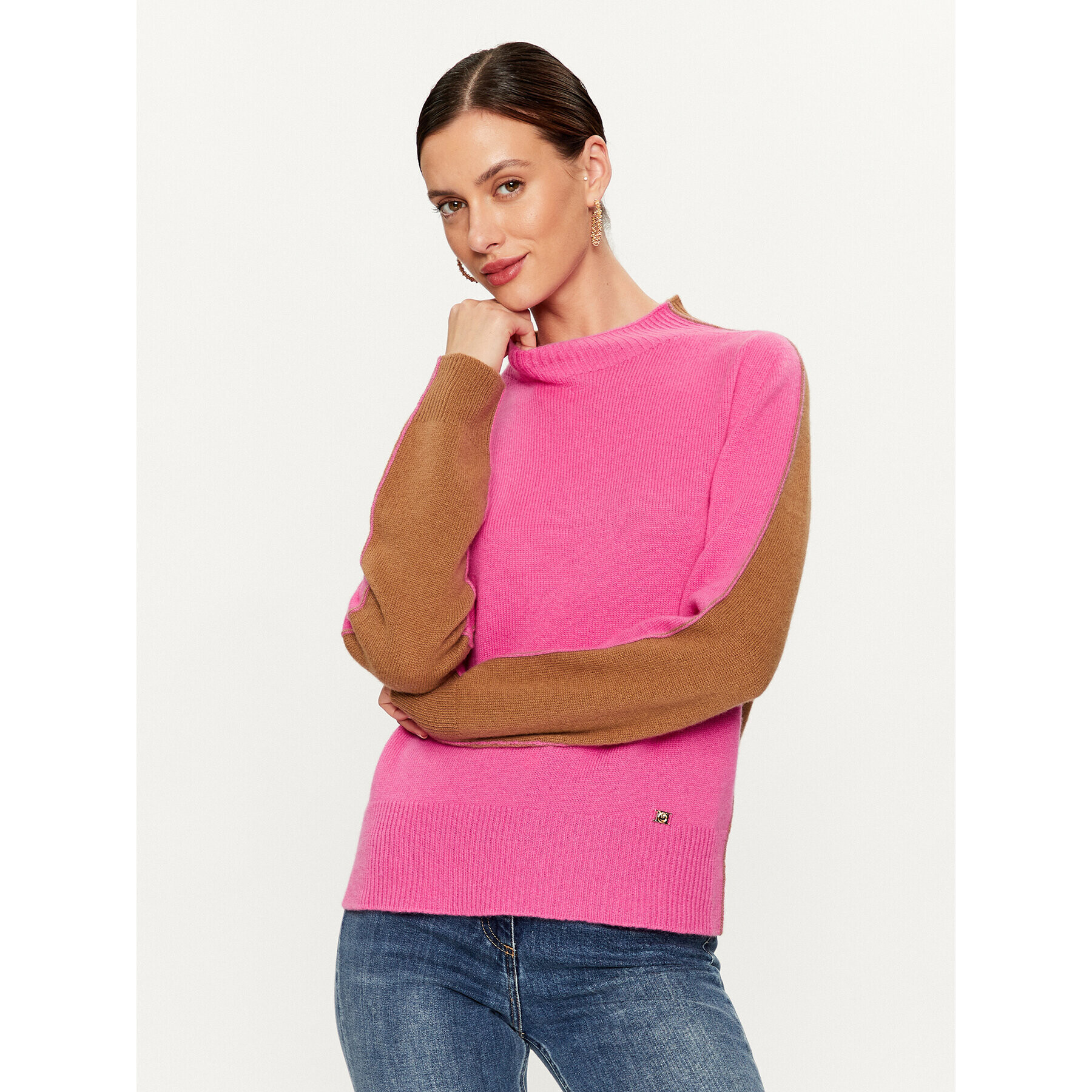 Pinko Sweater Merluzzo 101990 A185 Barna Regular Fit - Pepit.hu