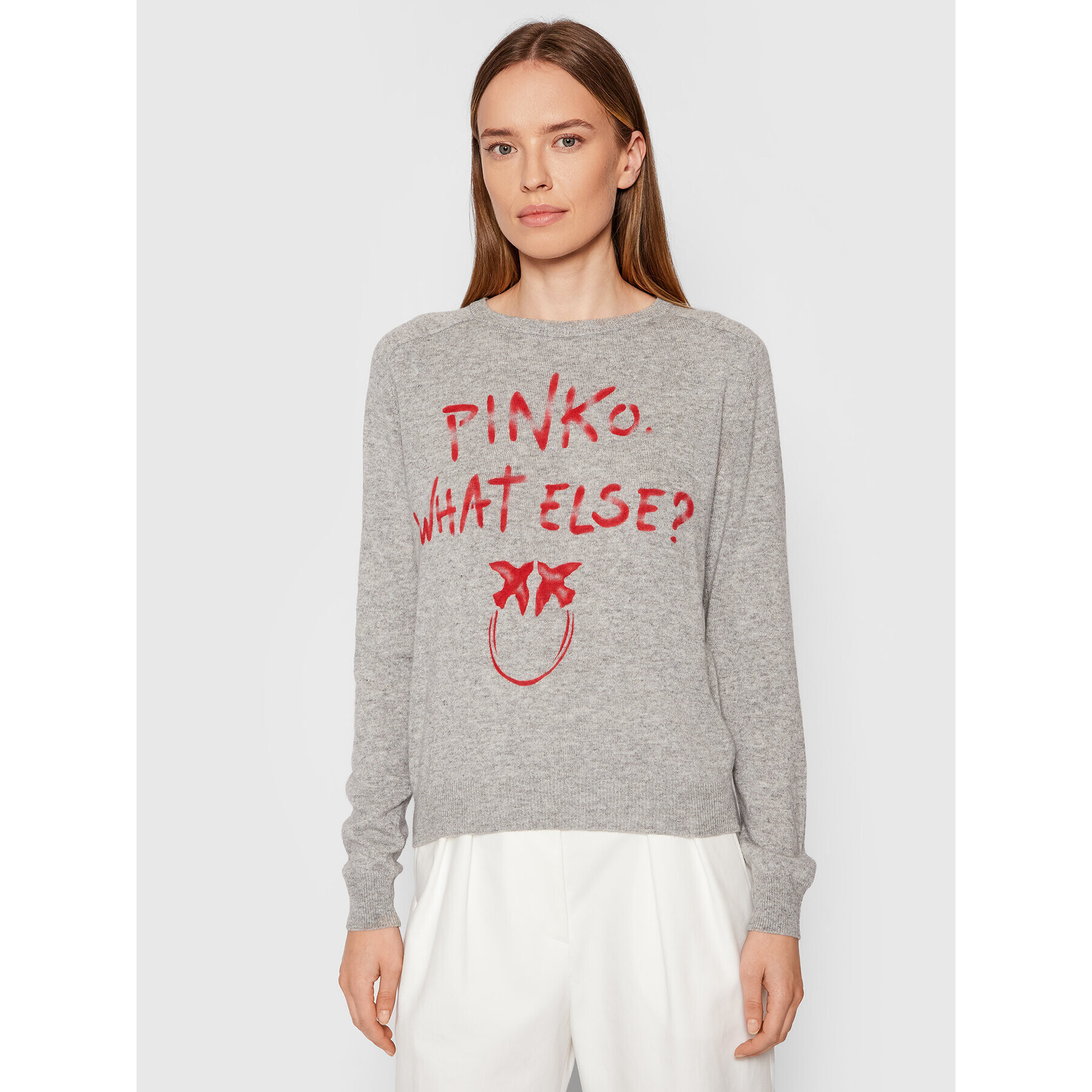 Pinko Sweater Scuderia 1G16WZ Y7GZ Szürke Regular Fit - Pepit.hu