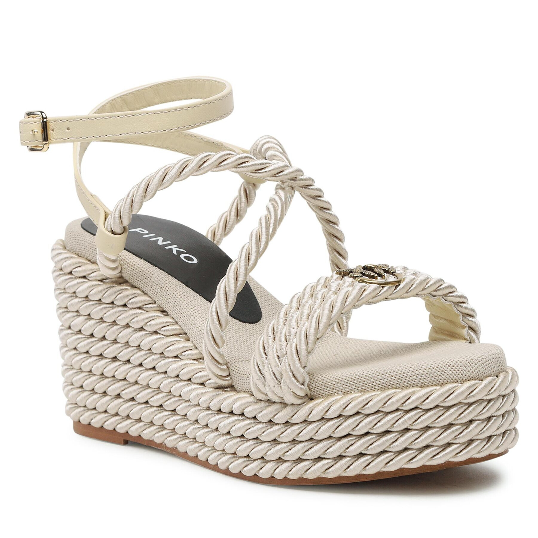 Pinko Szandál Brigitte Wedge Corda Intrecciata PE 23 BLKG1 100869 A0R3 Bézs - Pepit.hu