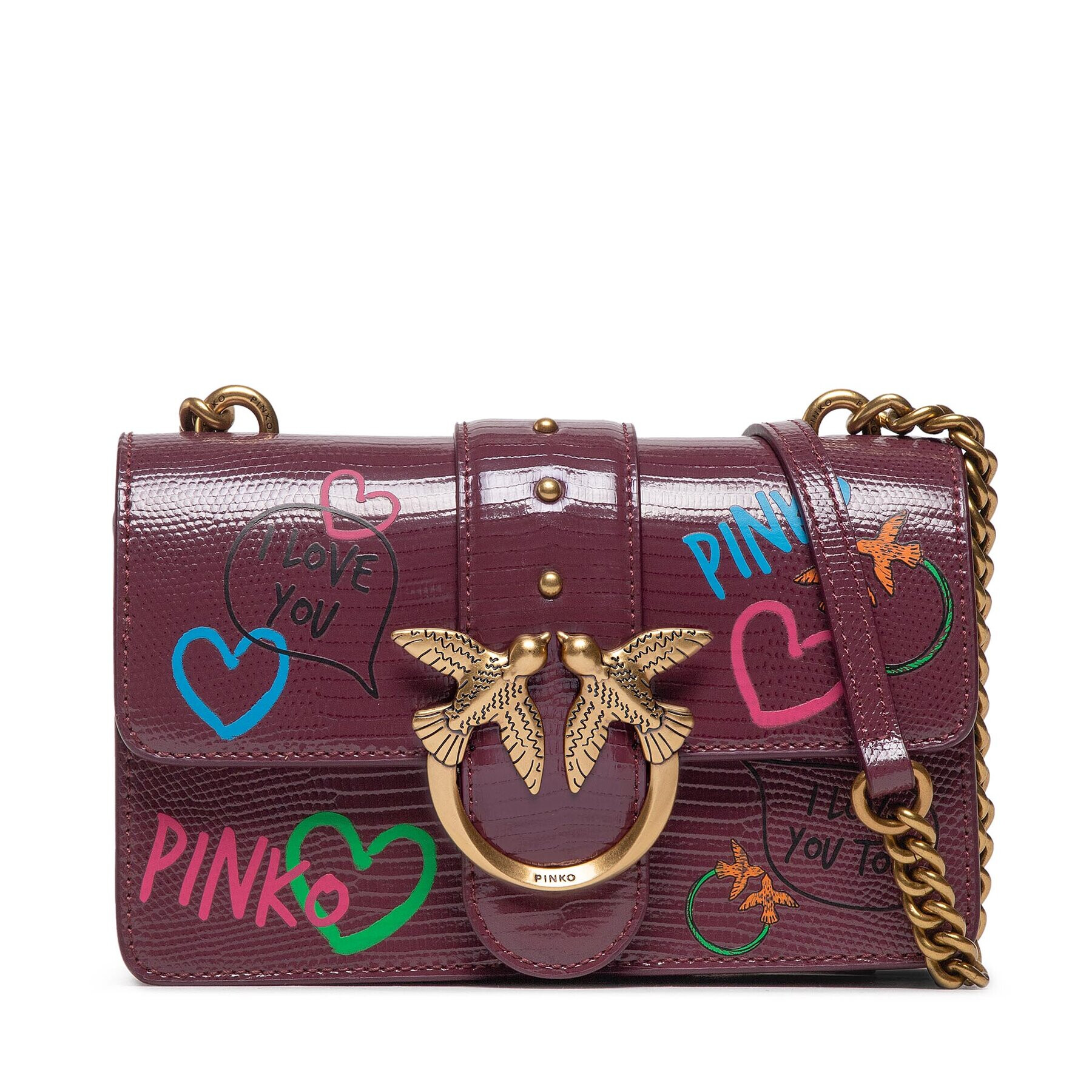 Pinko Táska Love Mini Icon Street Art Love Cl AL 22-23 PLTT 1P22SF A043 Bordó - Pepit.hu