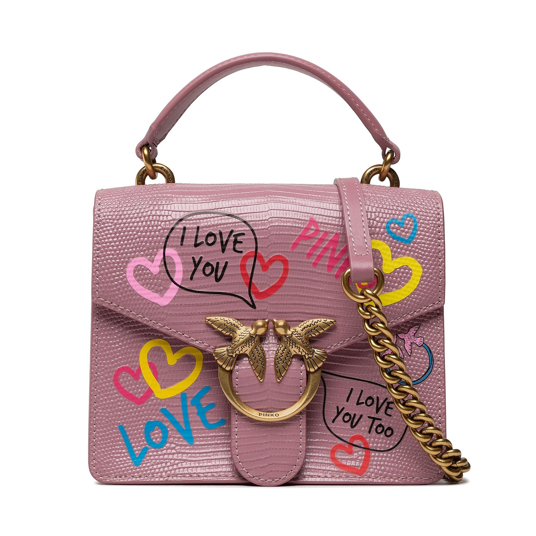 Pinko Táska Love Mini Top Handle Street Art Love AI 22-23 PLTT 1P22W6 A043 Rózsaszín - Pepit.hu