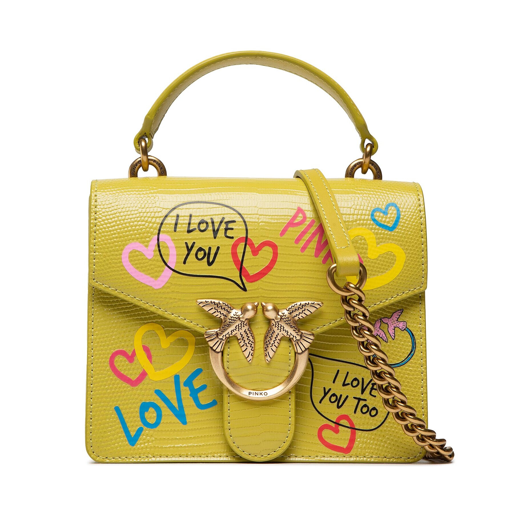 Pinko Táska Love Mini Top Handle Street Art Love AI 22-23 PLTT 1P22W6 A043 Zöld - Pepit.hu