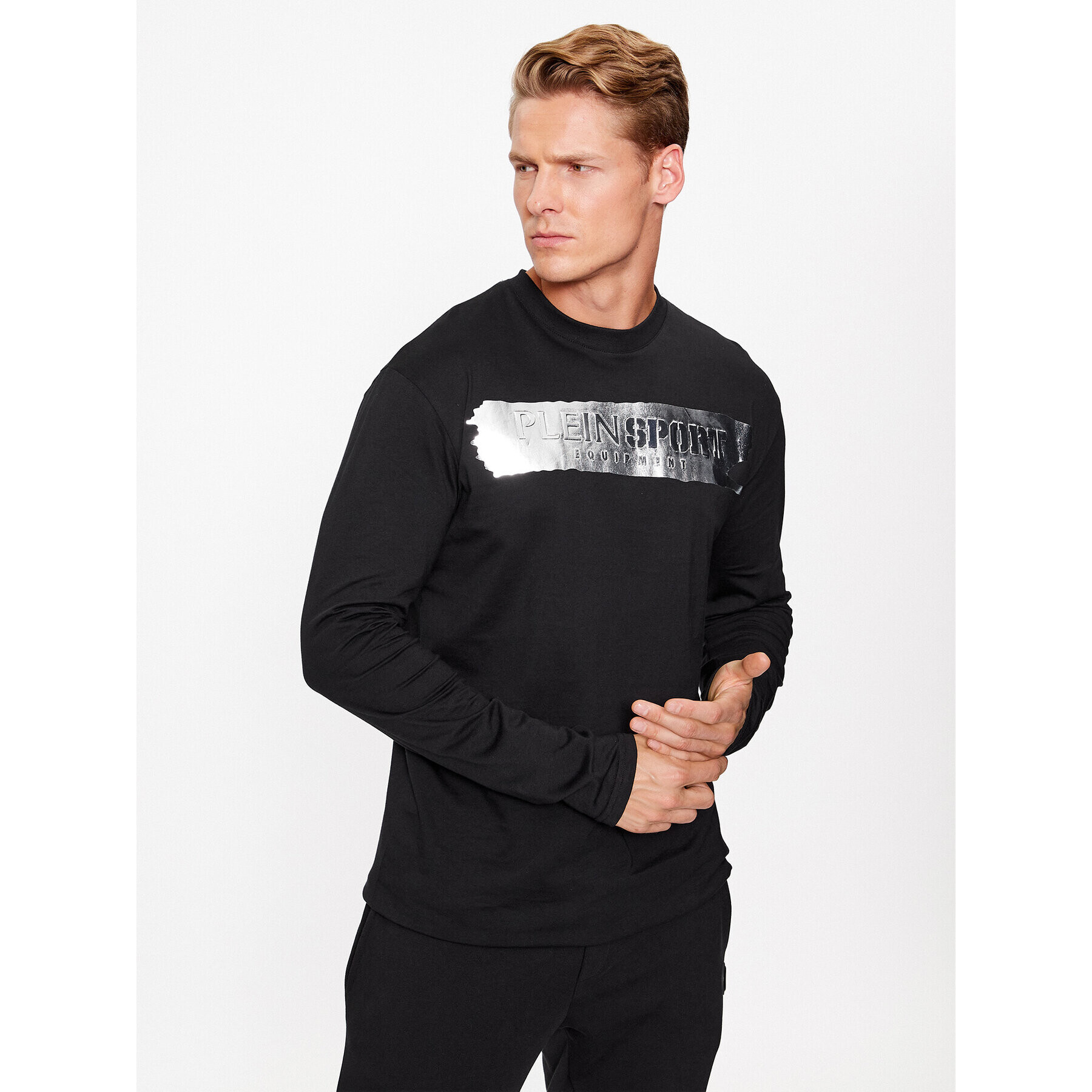 Plein Sport Hosszú ujjú Sweatshirt Ls Silver Brush AACC MTK6671 STE003N Fekete Regular Fit - Pepit.hu