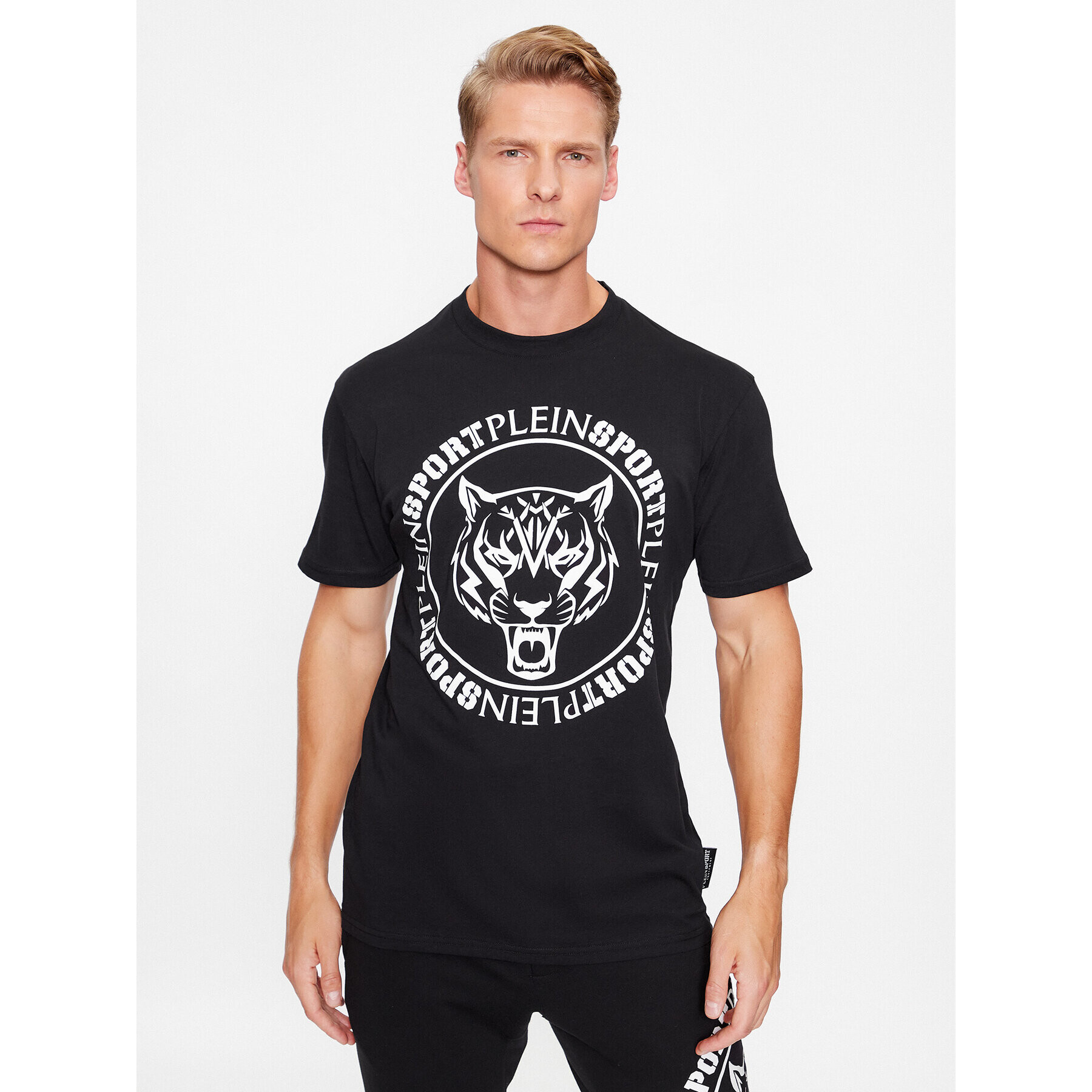 Plein Sport Póló T-Shirt Round Neck Ss Tiger AACC MTK6550 SJY001N Fekete Regular Fit - Pepit.hu