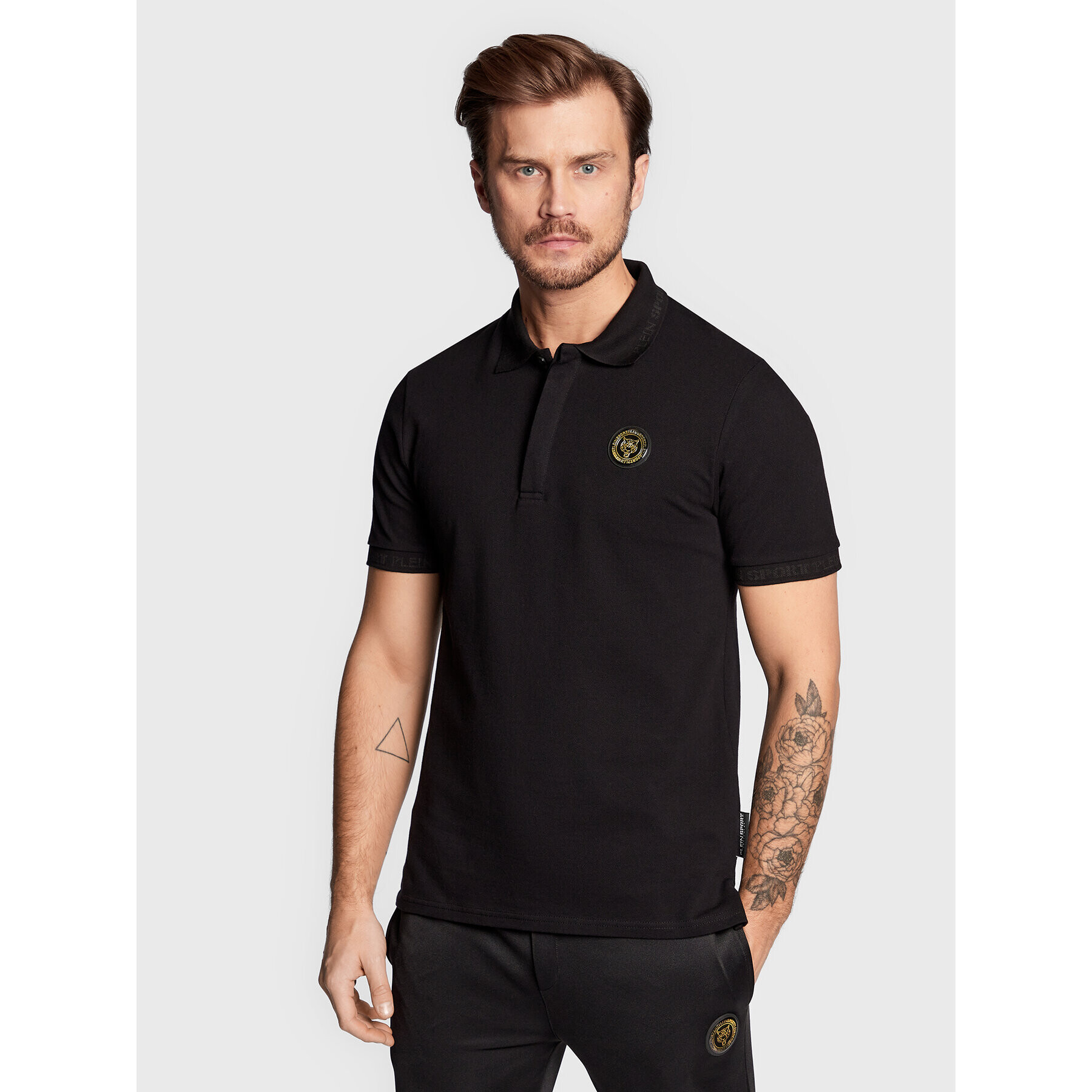 Plein Sport Pólóing Statement FABC MTK5755 PTE003N Fekete Slim Fit - Pepit.hu