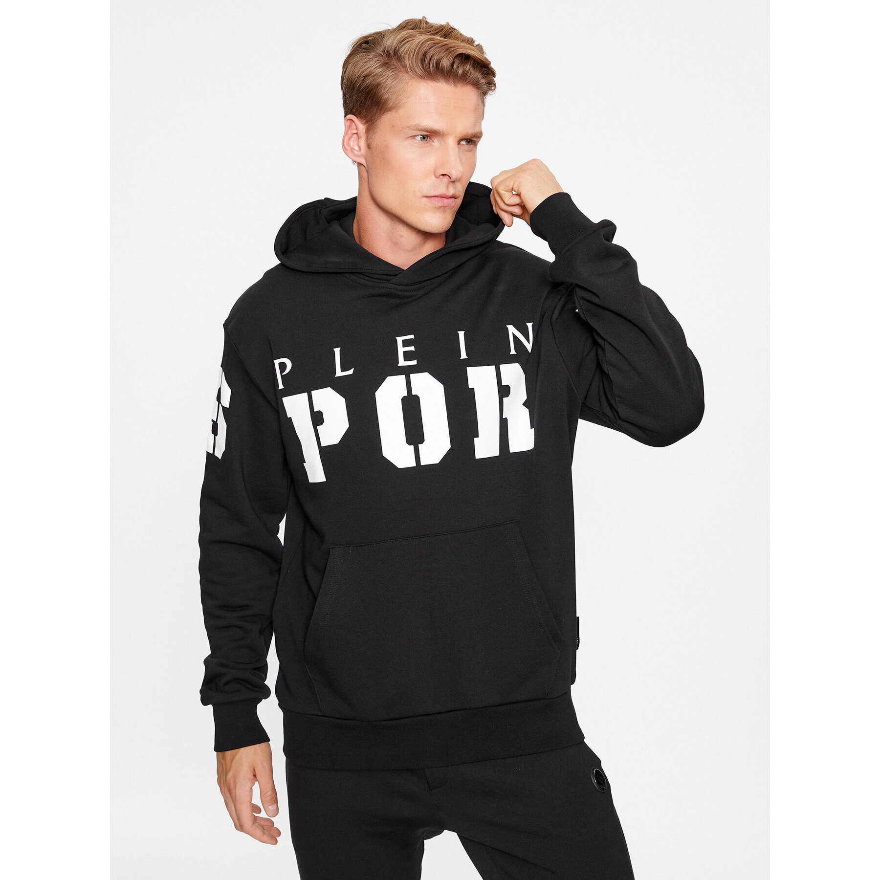 Plein Sport Pulóver Hoodie Sweatshirt AACC MJB3102 SJO001N Fekete Regular Fit - Pepit.hu