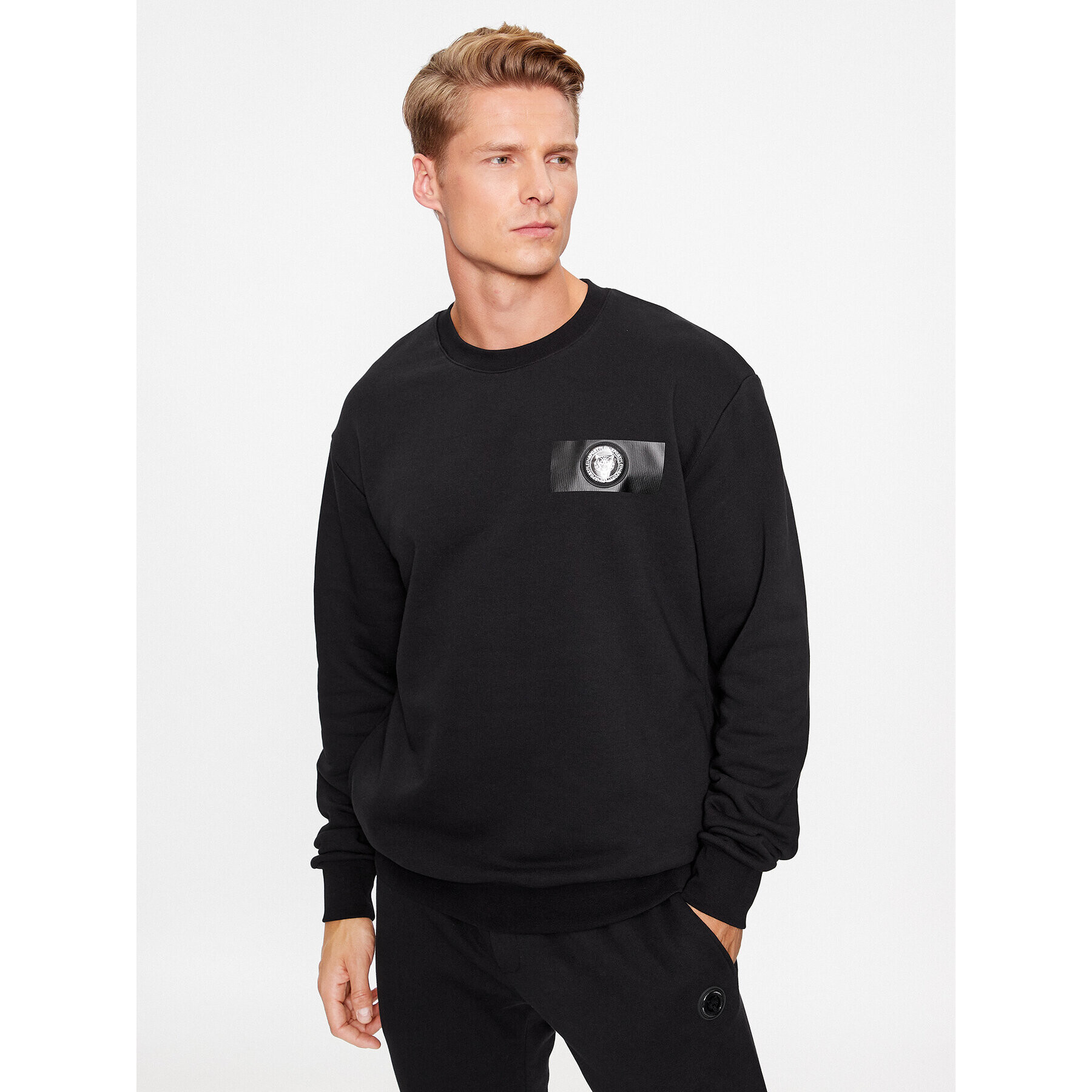 Plein Sport Pulóver Sweatshirt Ls AACC MJO1103 STE003N Fekete Regular Fit - Pepit.hu