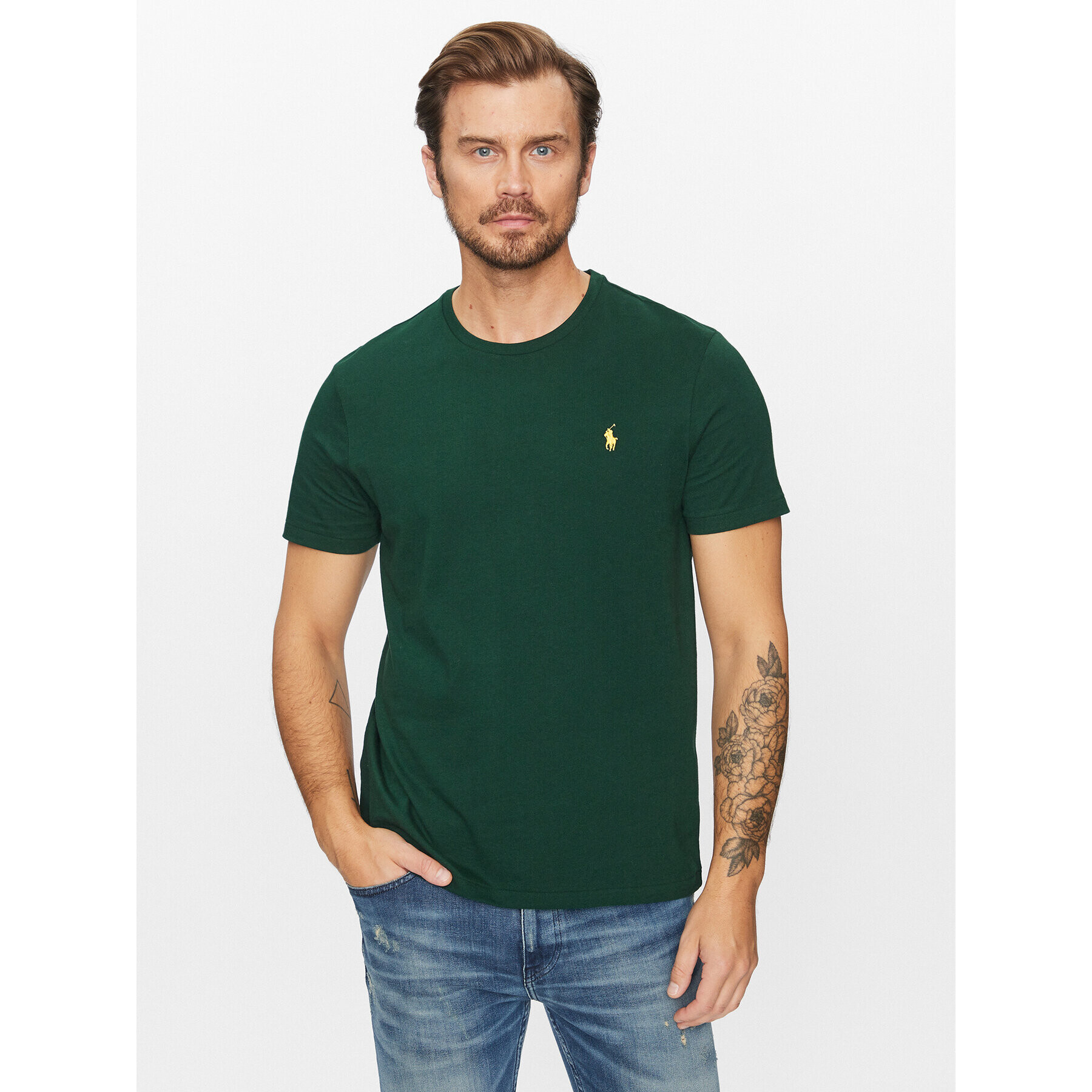 Polo Ralph Lauren Póló 710671438332 Zöld Custom Slim Fit - Pepit.hu