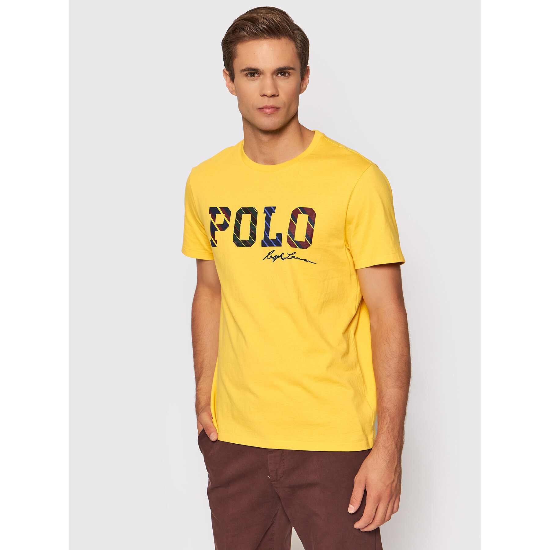 Polo Ralph Lauren Póló 710853265002 Sárga Custom Slim Fit - Pepit.hu