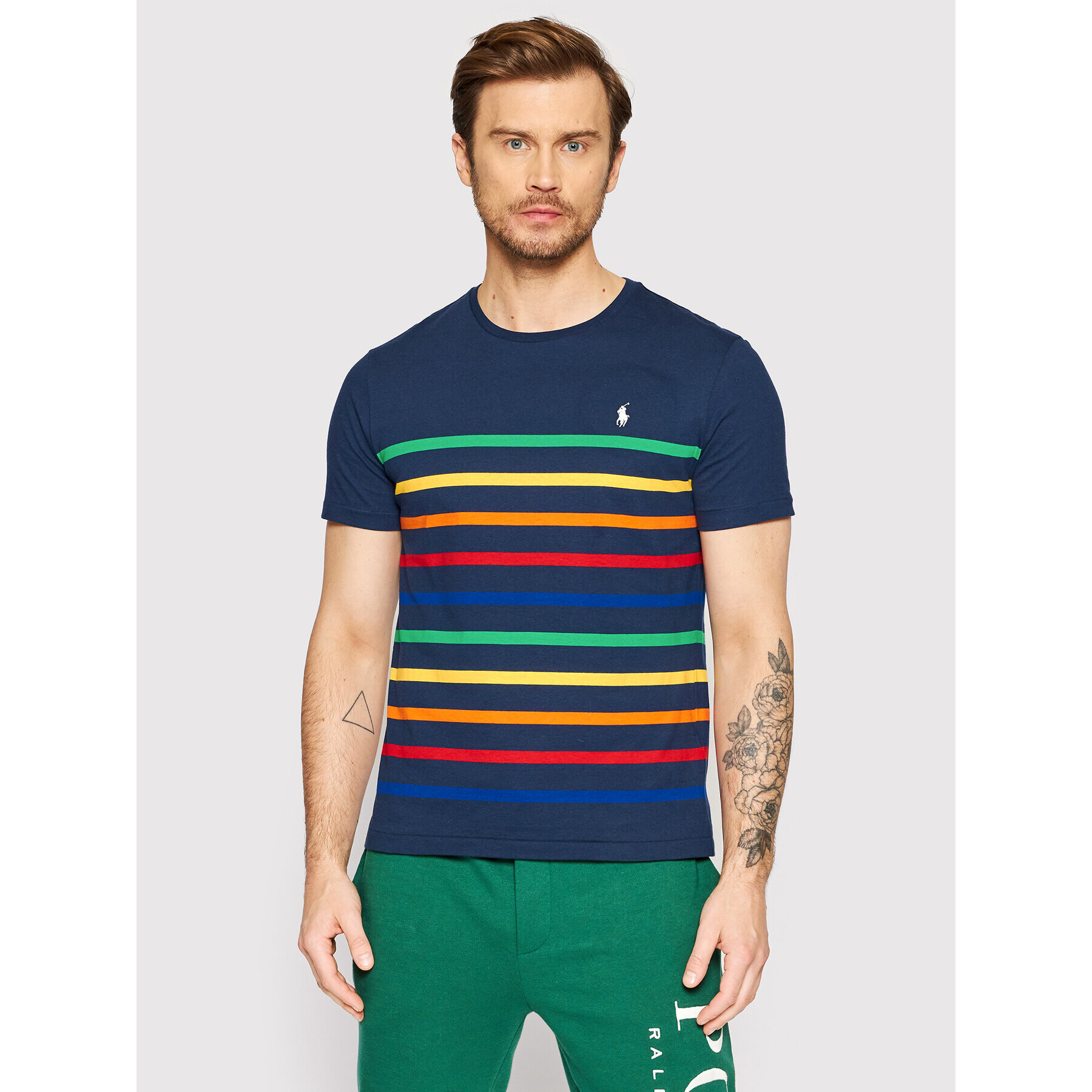 Polo Ralph Lauren Póló 710860413001 Sötétkék Custom Slim Fit - Pepit.hu