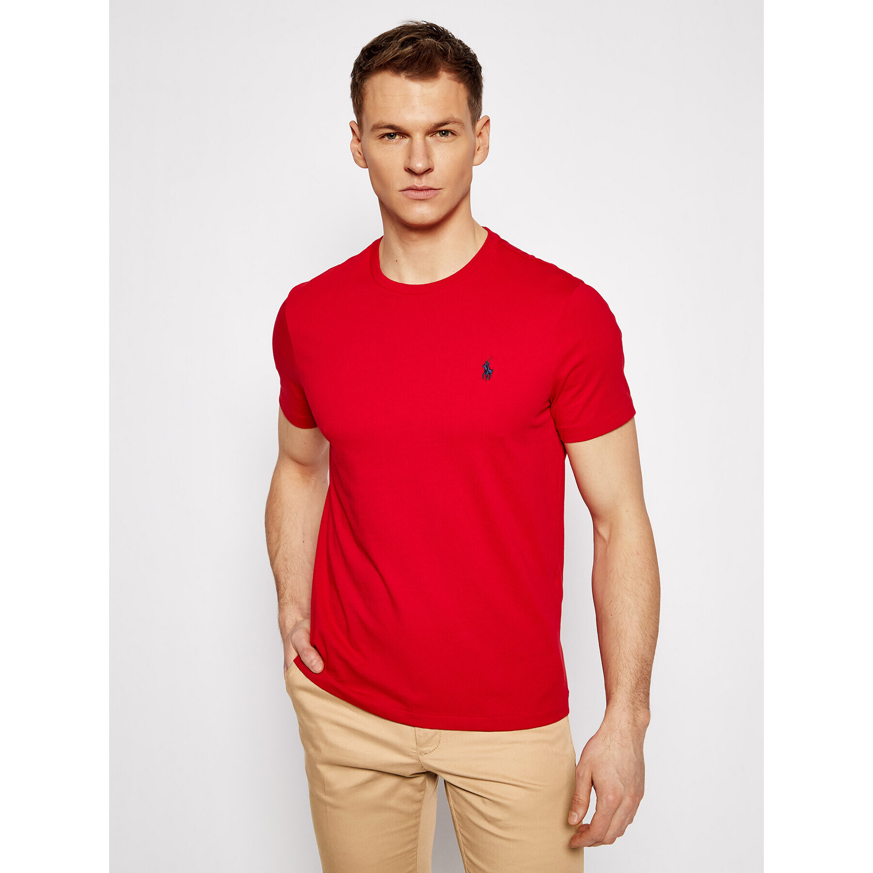 Polo Ralph Lauren Póló Ssl 710680785008 Piros Custom Slim Fit - Pepit.hu