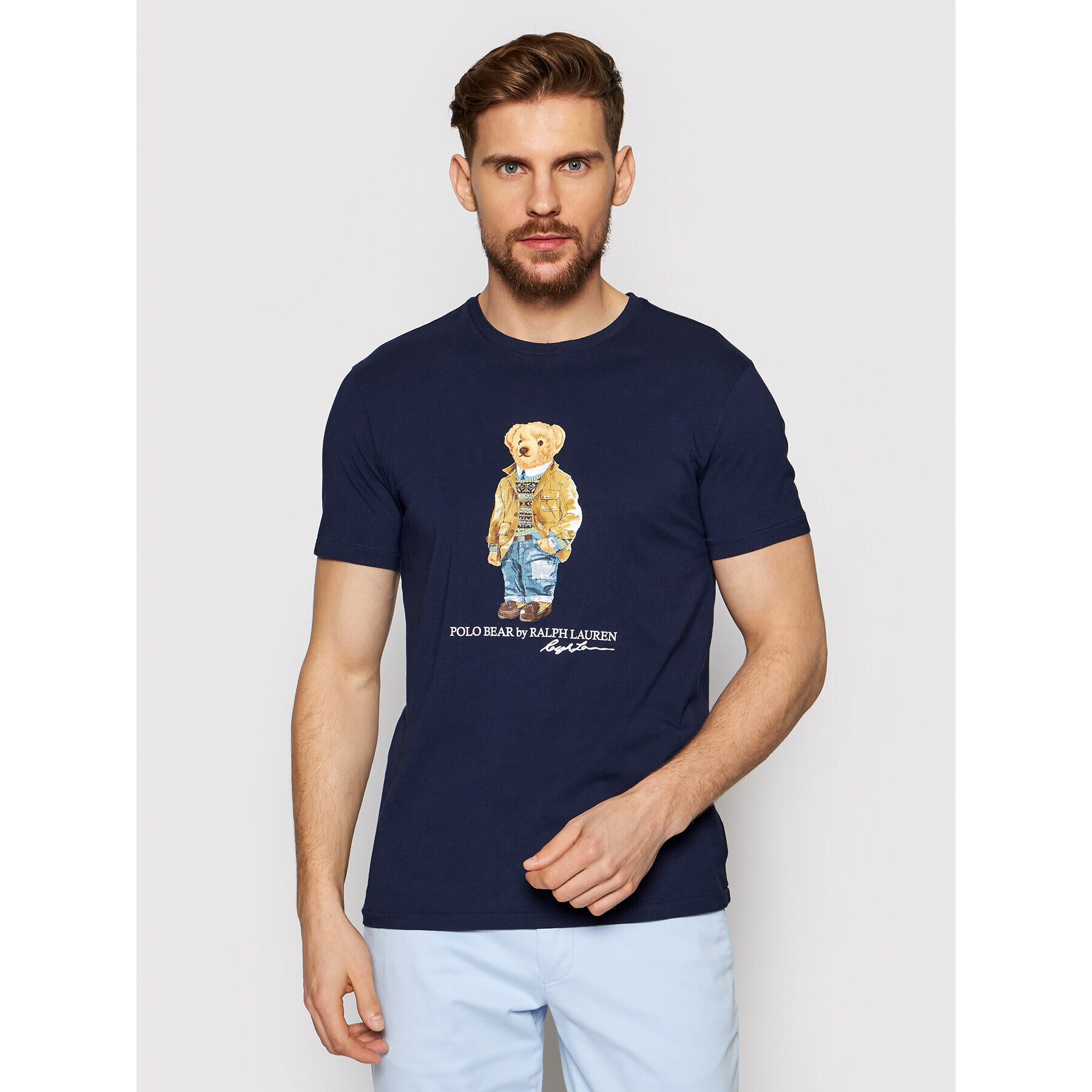 Polo Ralph Lauren Póló Ssl 710835761001 Sötétkék Slim Fit - Pepit.hu