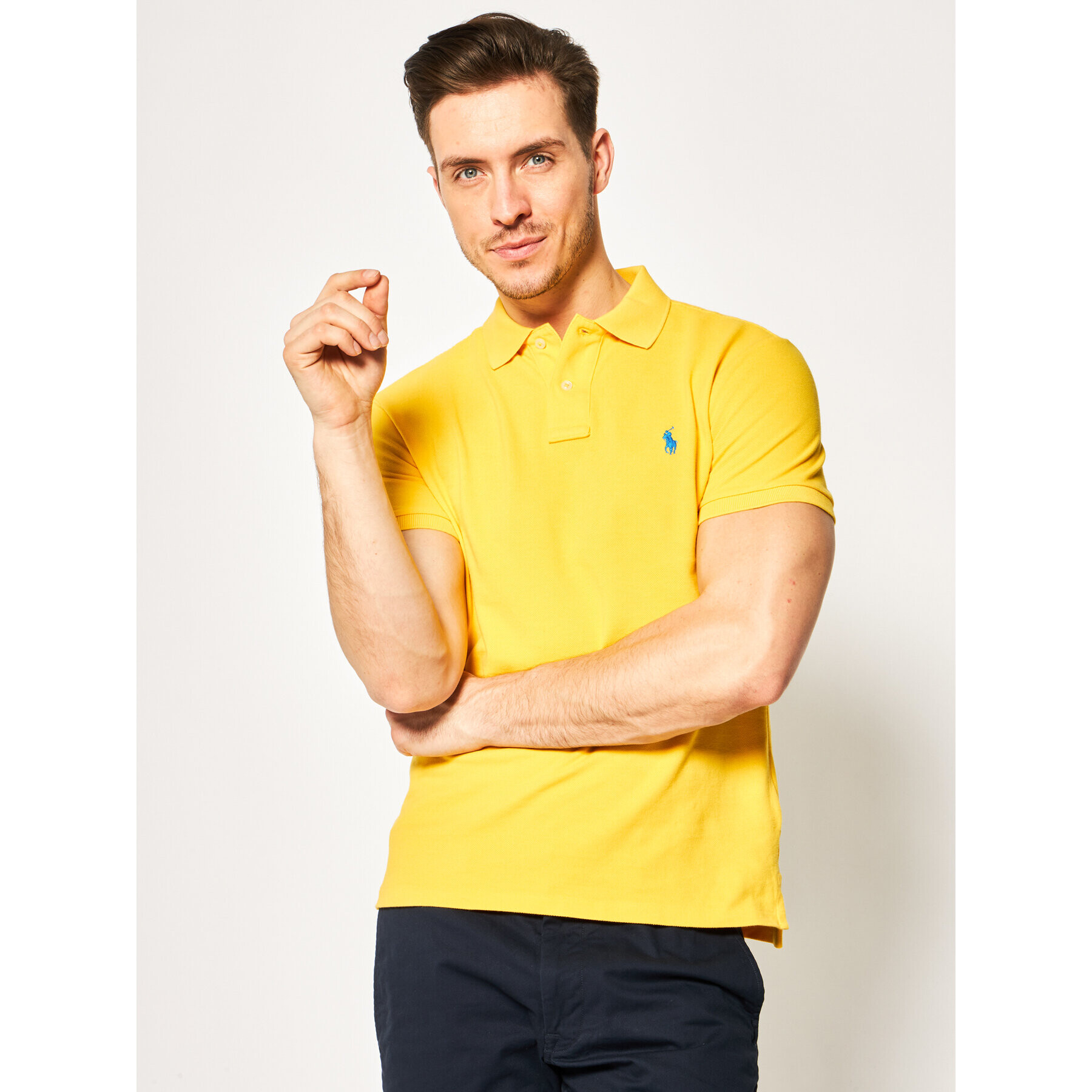 Polo Ralph Lauren Pólóing Core Replen 710795080 Sárga Slim Fit - Pepit.hu