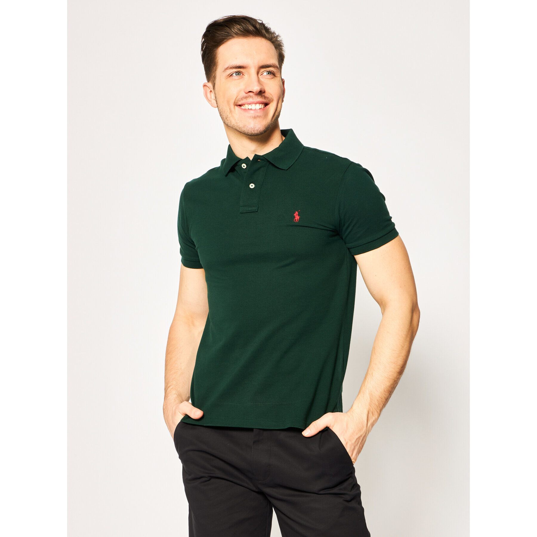 Polo Ralph Lauren Pólóing Core Replen 710795080 Zöld Slim Fit - Pepit.hu