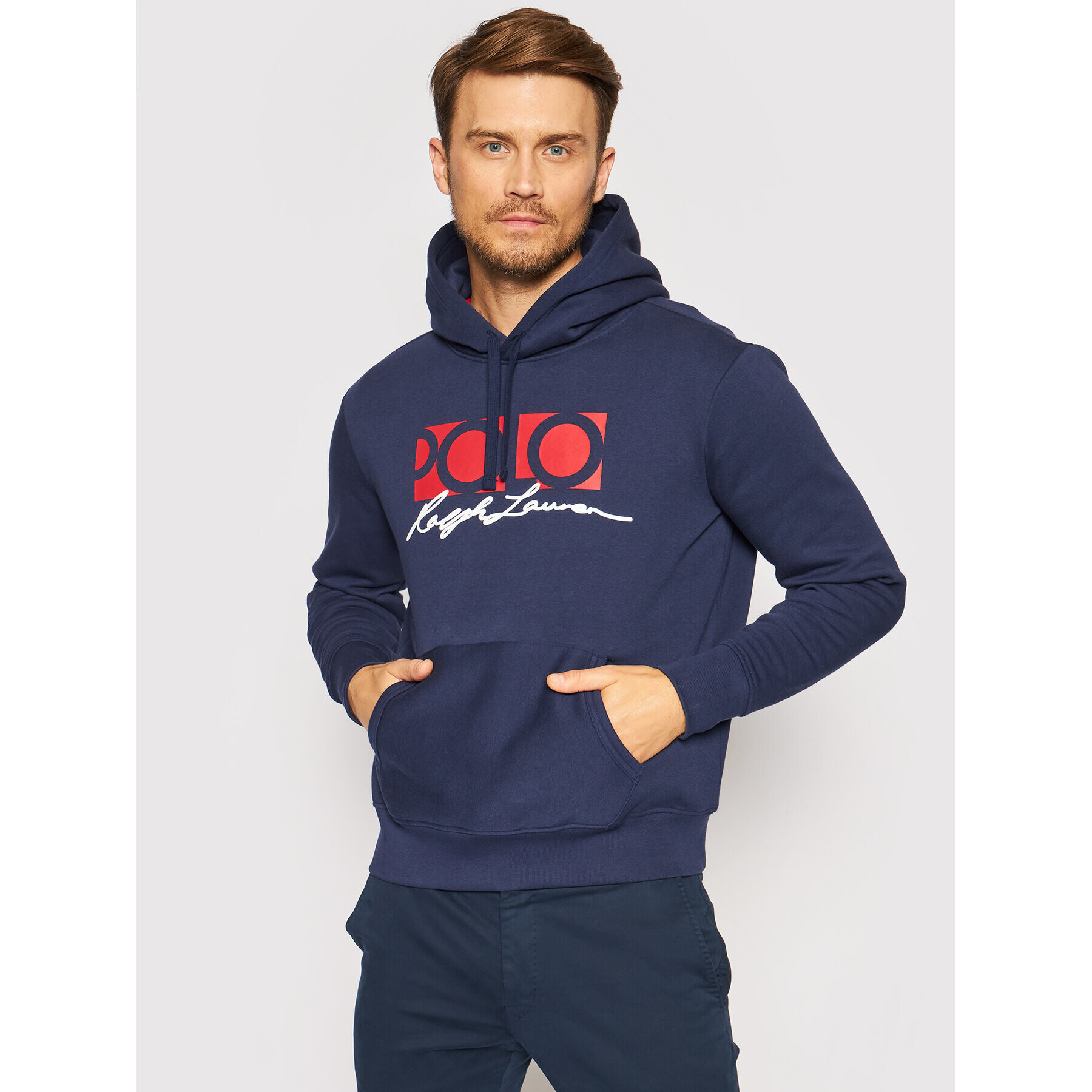 Polo Ralph Lauren Pulóver Graphic Fleece 710843383001 Sötétkék Regular Fit - Pepit.hu