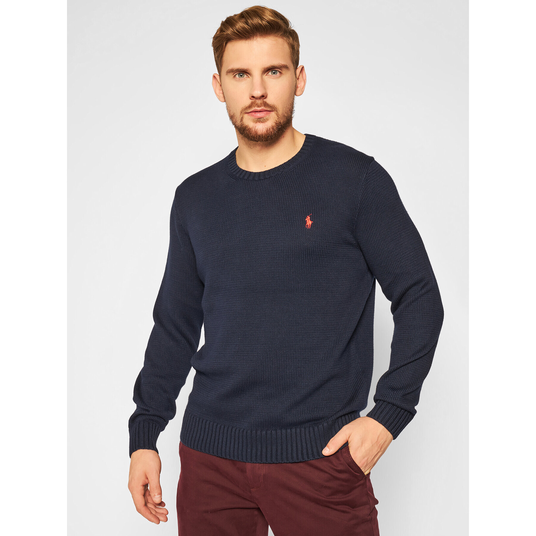 Polo Ralph Lauren Sweater Classic 710810846001 Sötétkék Regular Fit - Pepit.hu