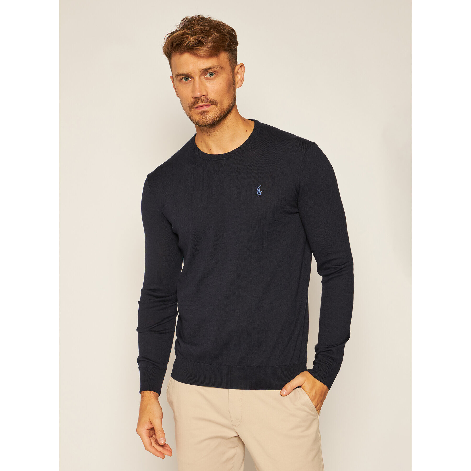 Polo Ralph Lauren Sweater Ls Sf Cn Pp 710684957001 Sötétkék Slim Fit - Pepit.hu