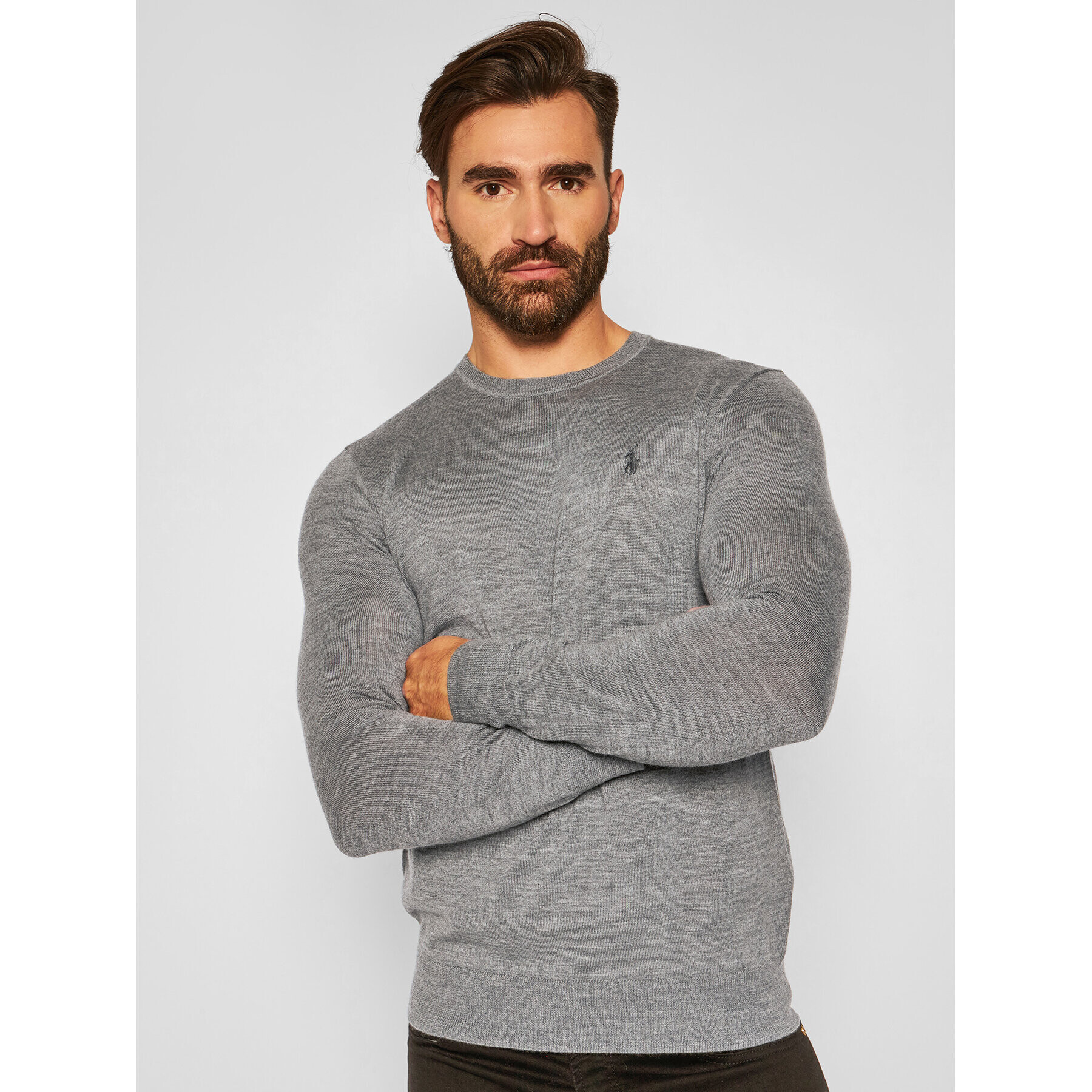 Polo Ralph Lauren Sweater Ls Sf Cn Pp 710714346005 Szürke Slim Fit - Pepit.hu